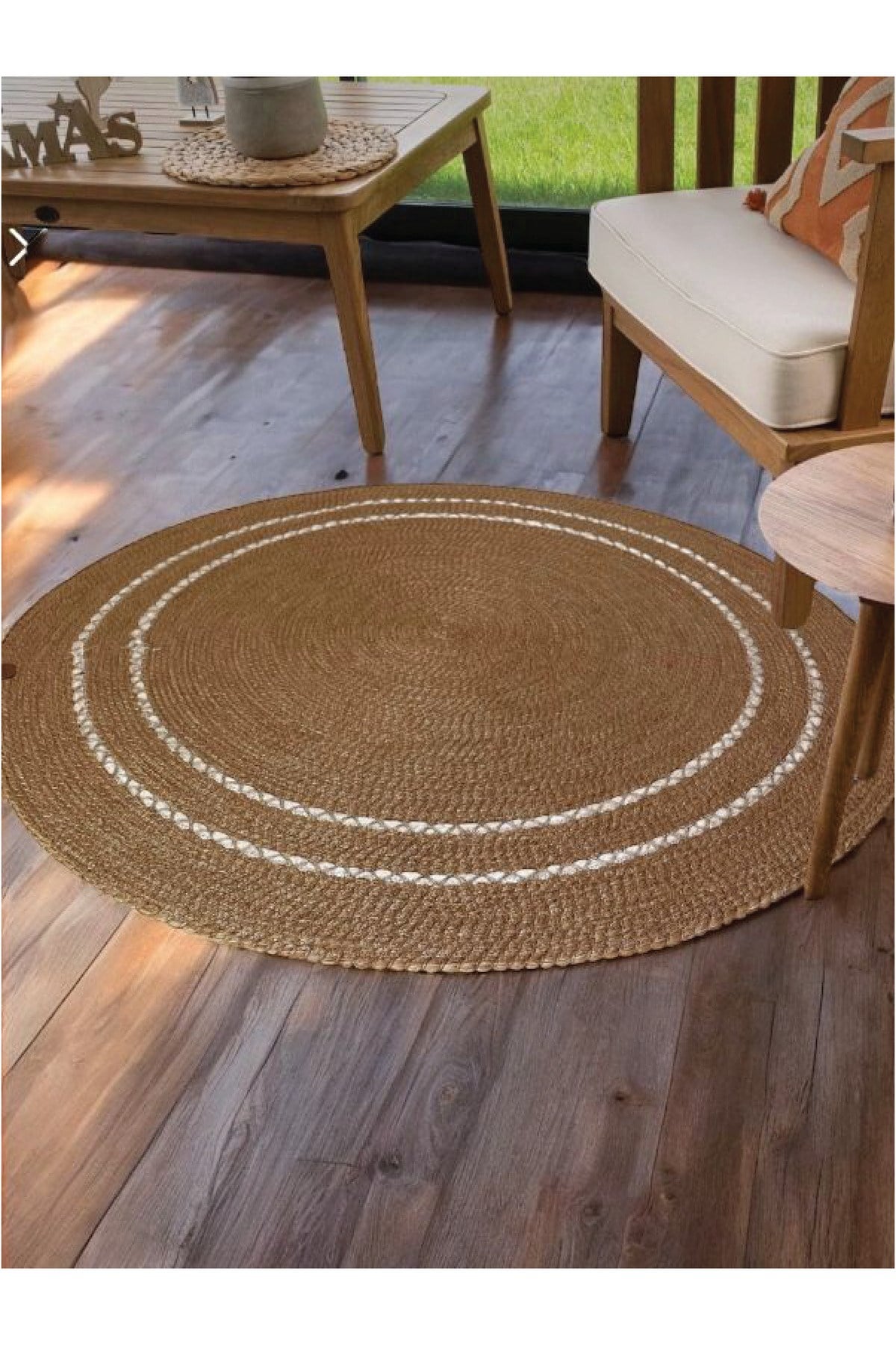 Yuvarlak Dekoratif Çeyizlik Kilim 100 cm - Leke tutmaz -Kolay temizlenebilir