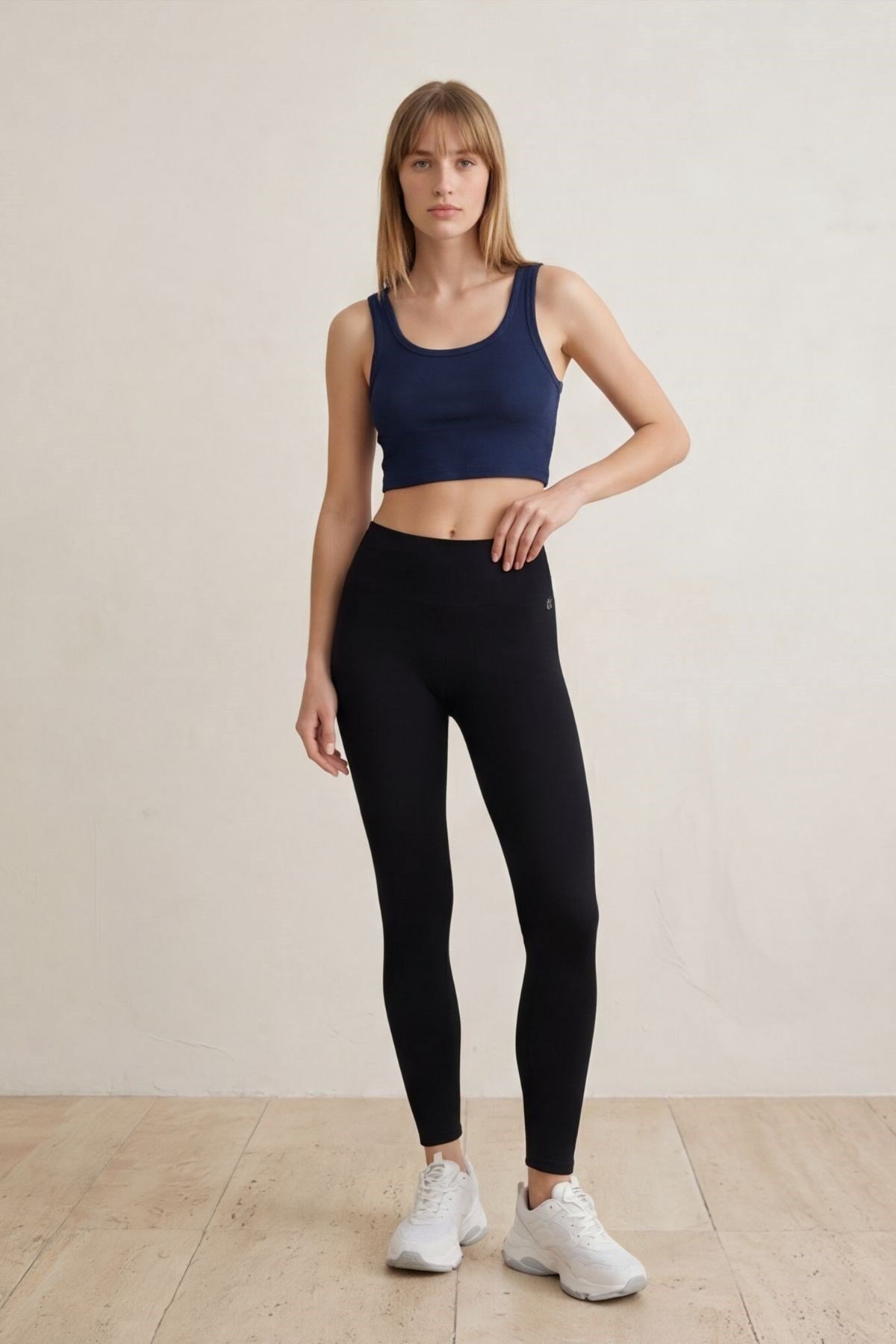 Alr Askılı Crop Atlet Lacivert