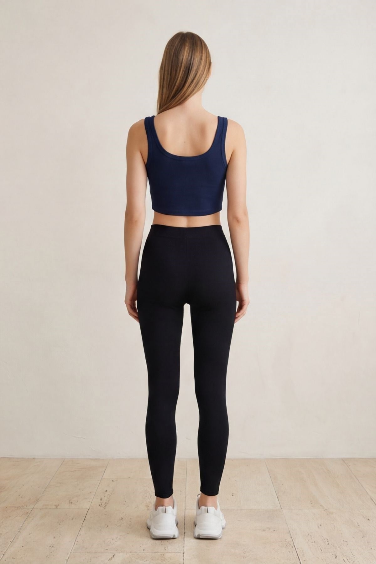 Alr Askılı Crop Atlet Lacivert