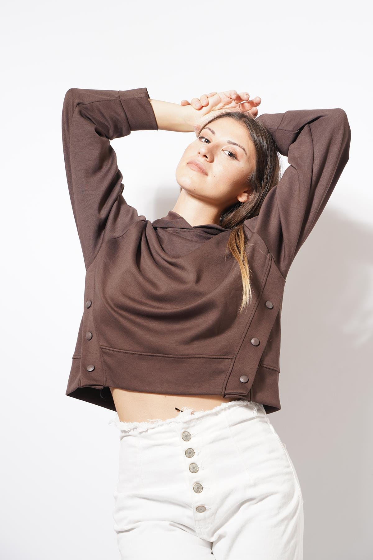 Bodry Çıt Detaylı Sweatshirt Kahve
