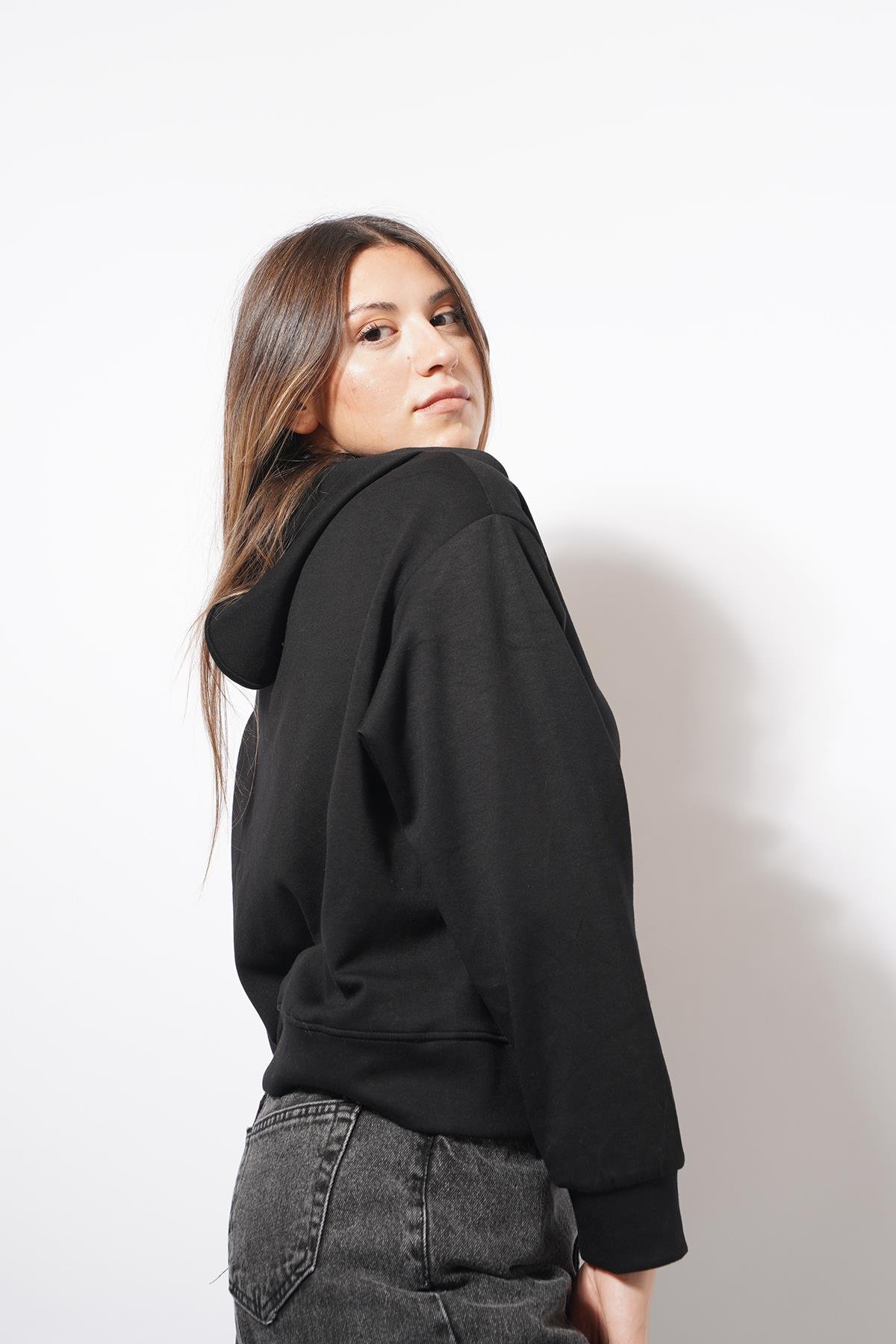 Bodry Çıt Detaylı Sweatshirt Siyah