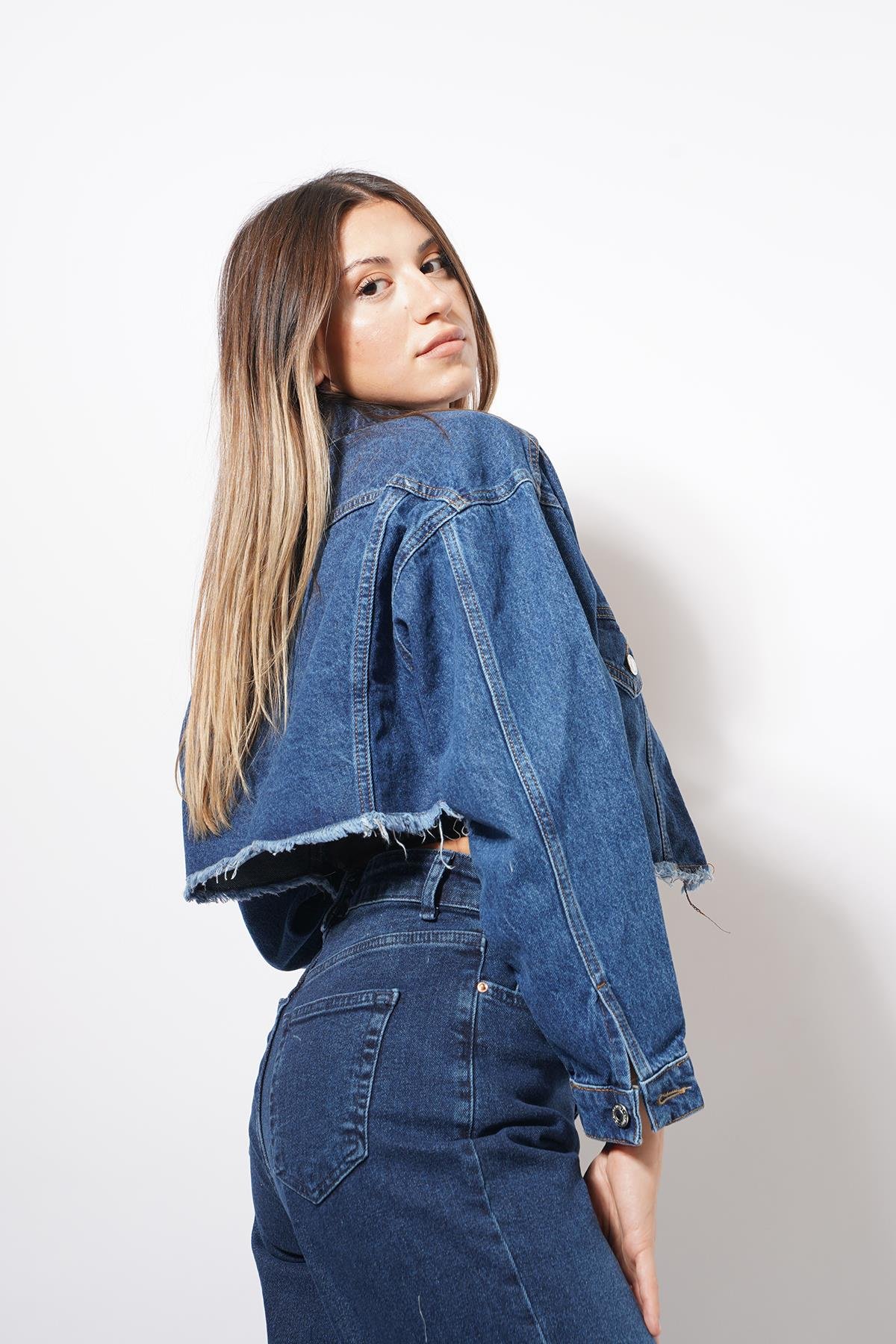 Doray Crop Ceket Lacivert