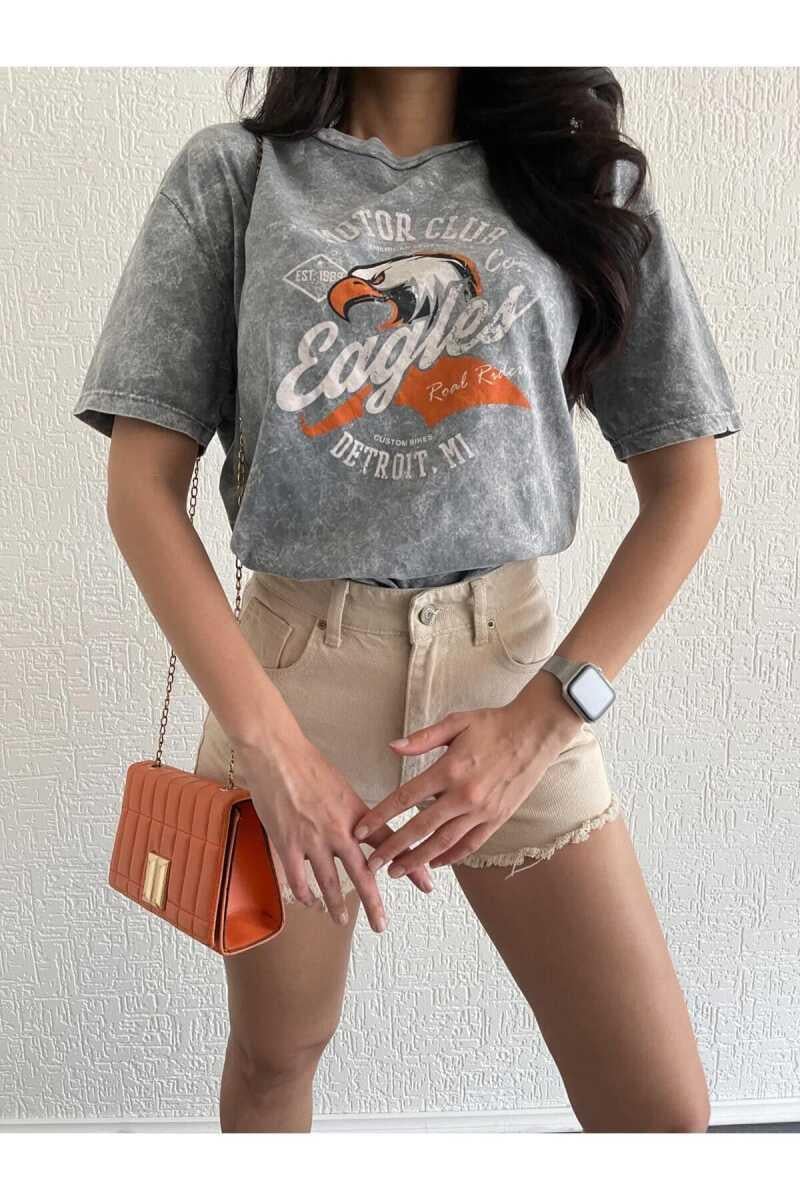 Gelbero Yüksek Kalite Kadın T-Shirt Gri