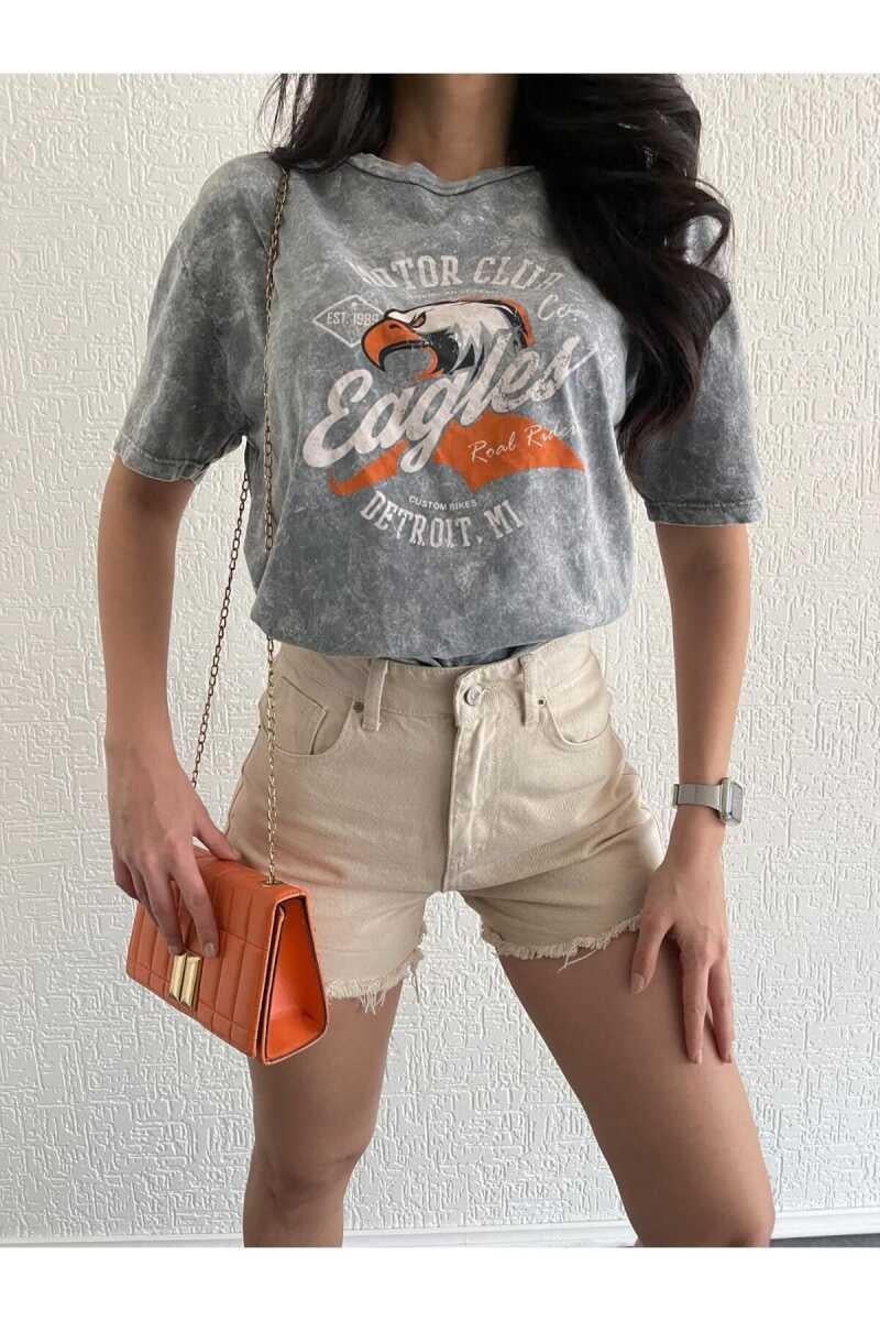 Gelbero Yüksek Kalite Kadın T-Shirt Gri