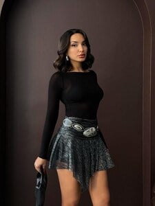 Lero Simli Pliseli Asimetrik Etek  Siyah - Gümüş