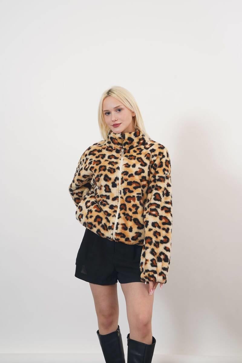 Lucia Yüksek Kalite Kadın Sweat Leopar