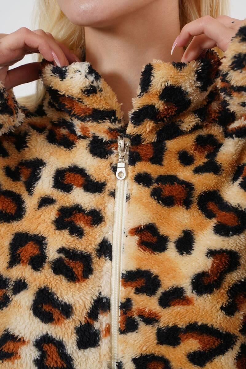 Lucia Yüksek Kalite Kadın Sweat Leopar