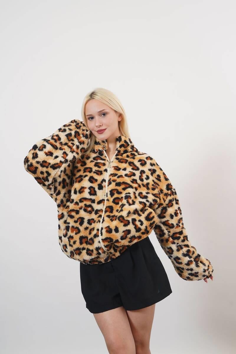 Lucia Yüksek Kalite Kadın Sweat Leopar