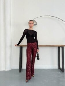 Pöty Pullu Pantolon Bordo
