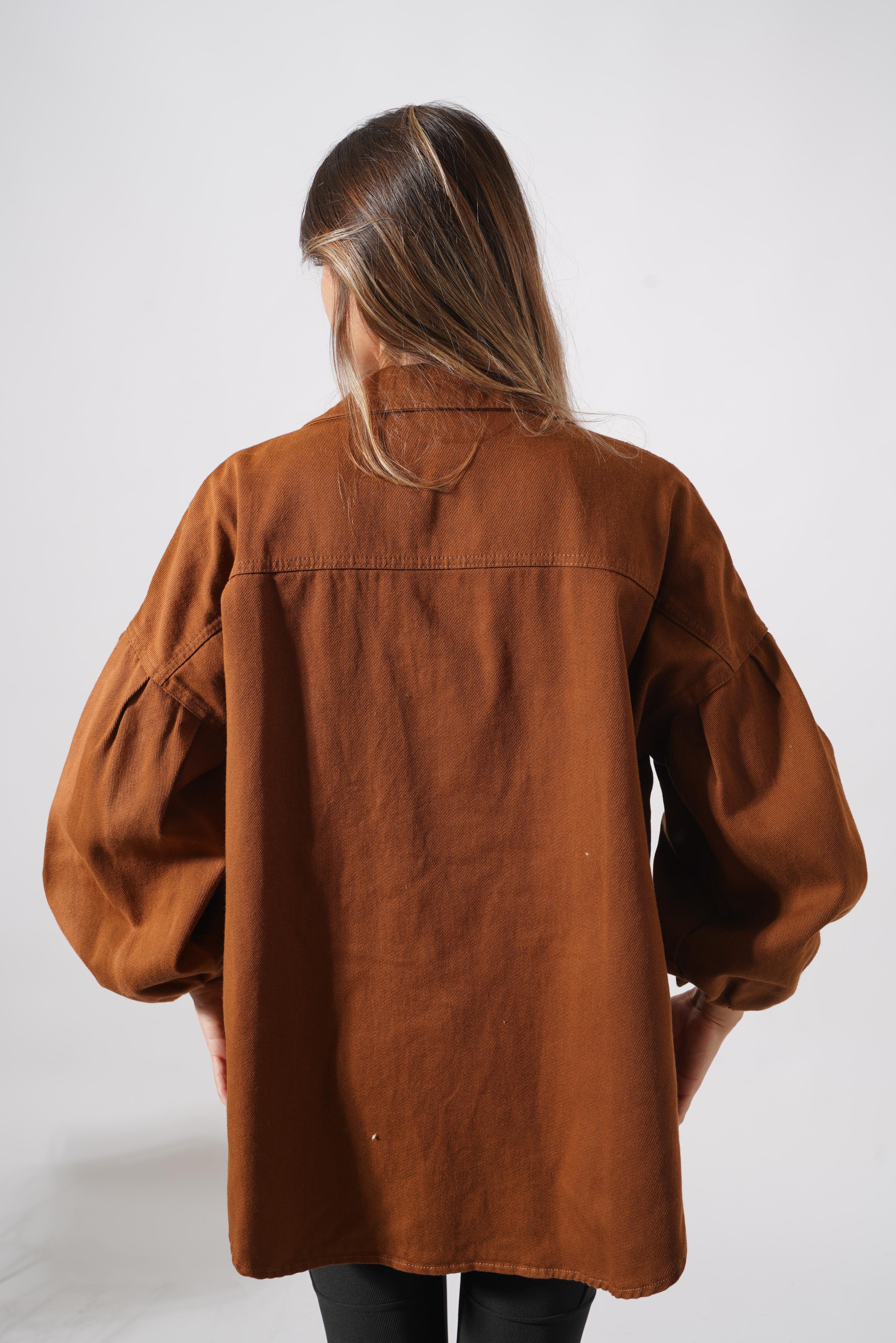 Ravenna Oversize Gabardin Ceket  Kahve