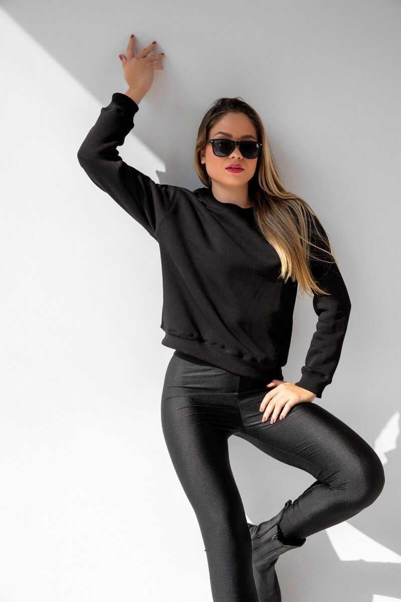 Relaxed Siyah Oversize Sweatshirt Siyah