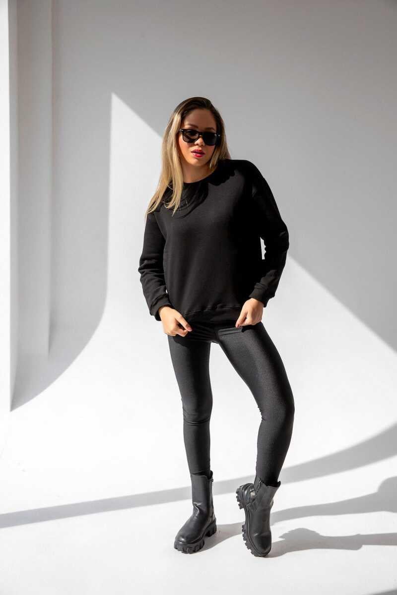 Relaxed Siyah Oversize Sweatshirt Siyah