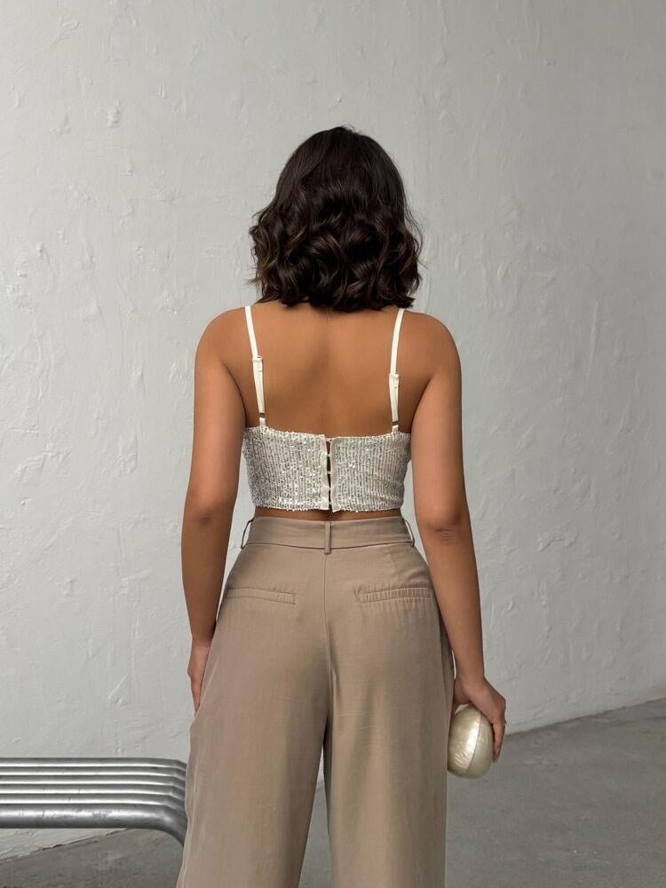 Seduction Payetli Büstiyer Taş