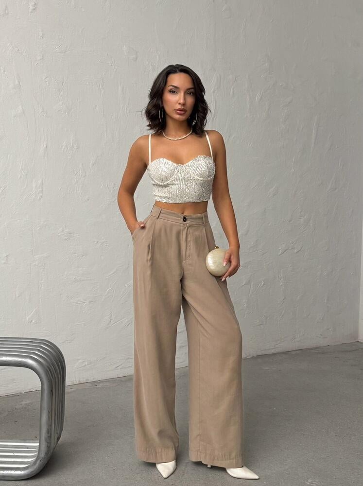 Seduction Payetli Büstiyer Taş