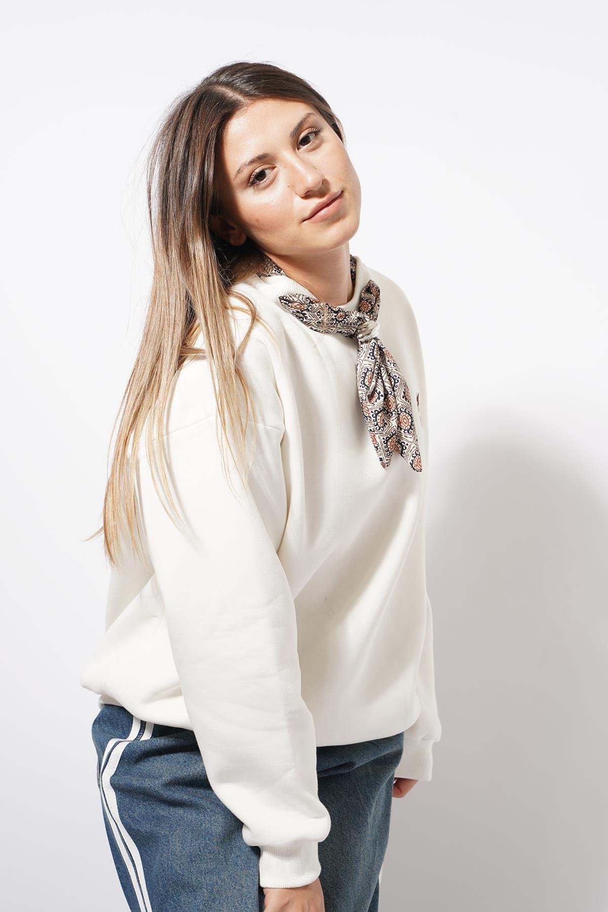 Sella Fuarlı Basic Sweat Beyaz