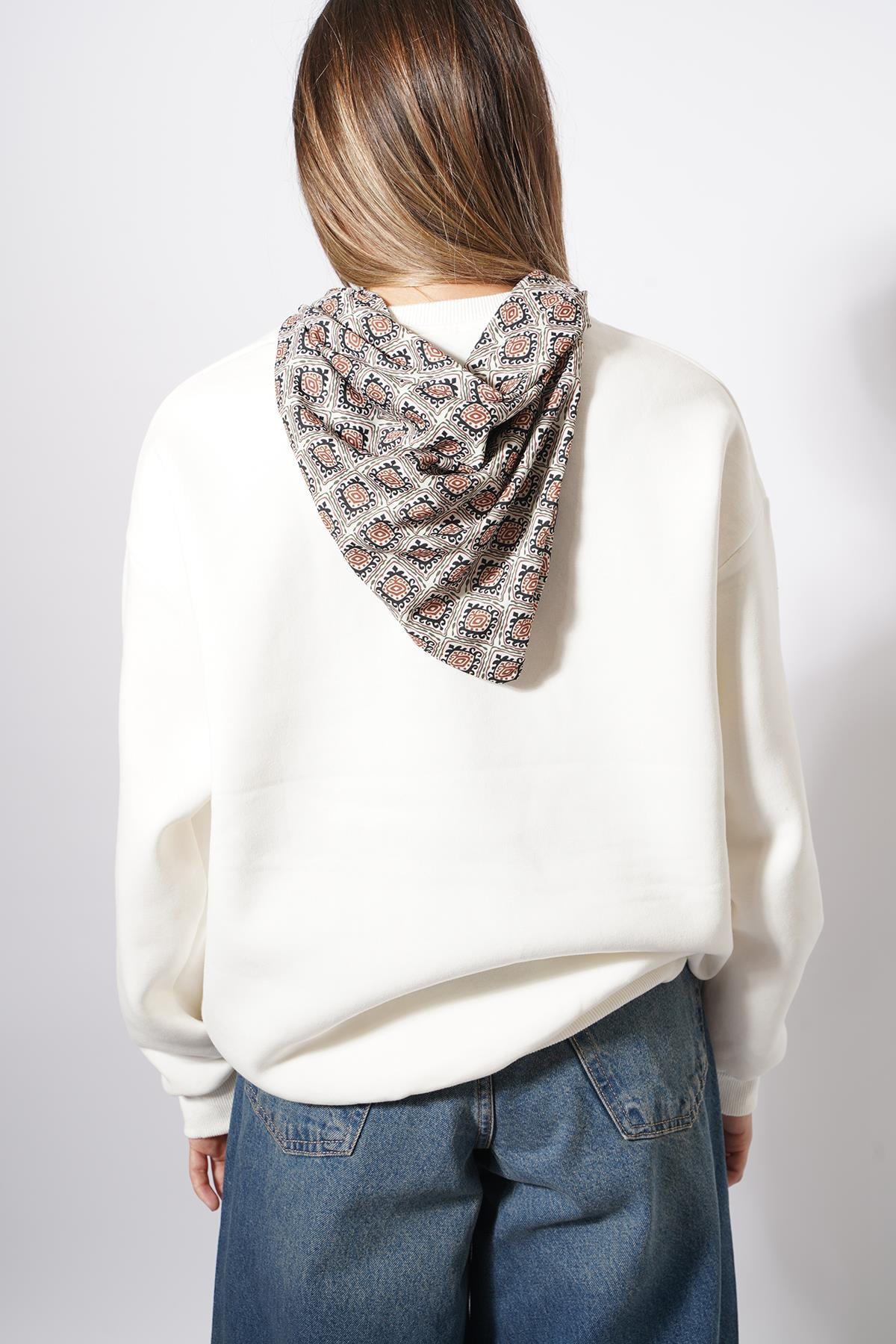 Sella Fuarlı Basic Sweat Beyaz