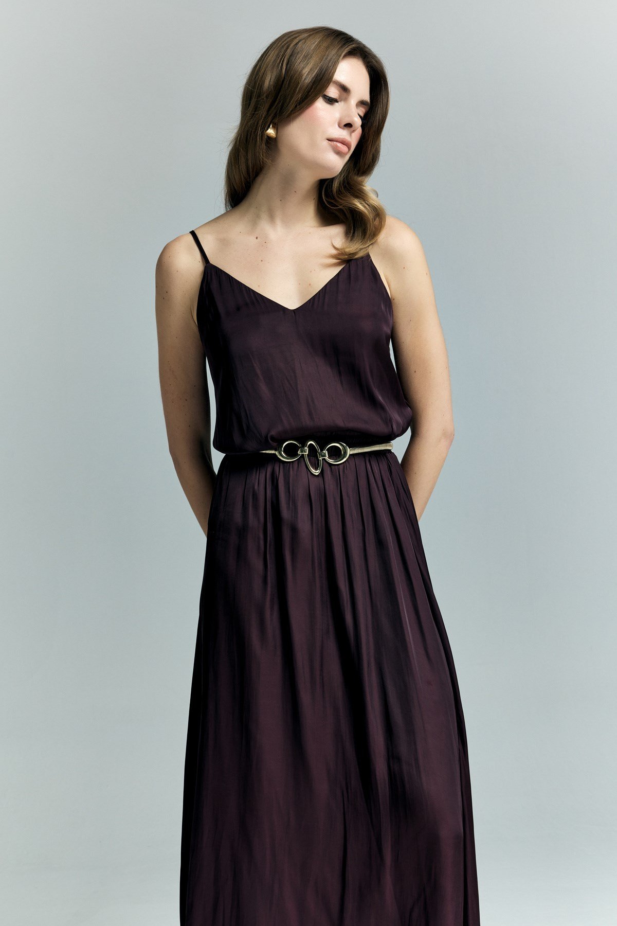 Tosca Askılı Bluz Bordo