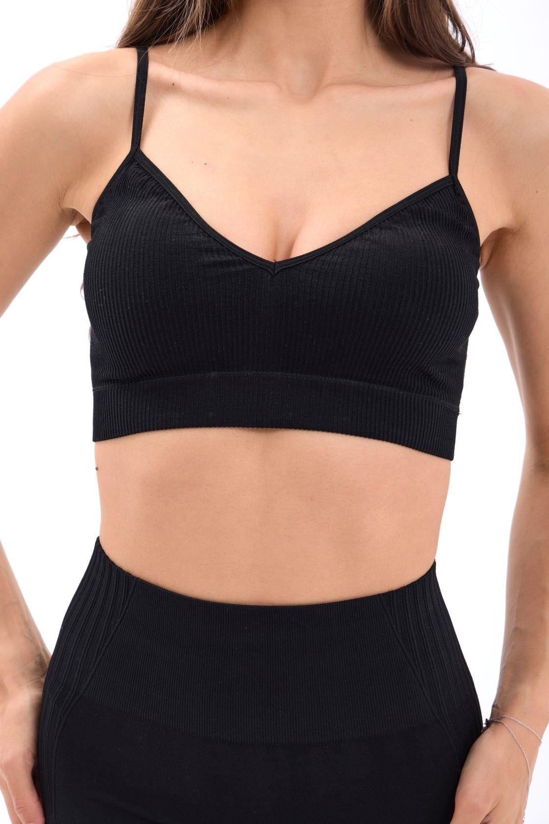Tunri Astarlı Crop Siyah