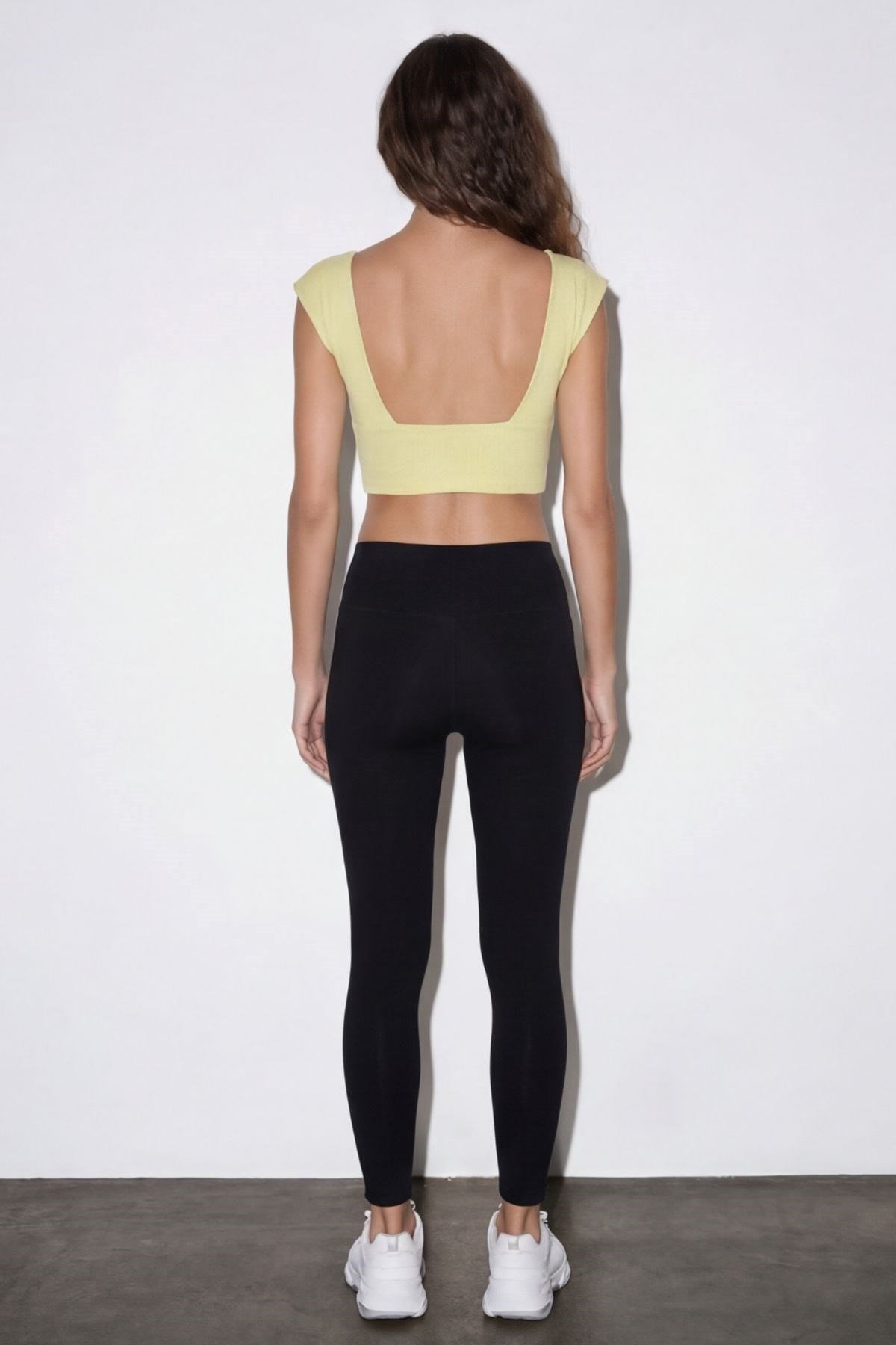 Yolna Crop Detaylı Bluz  Sarı