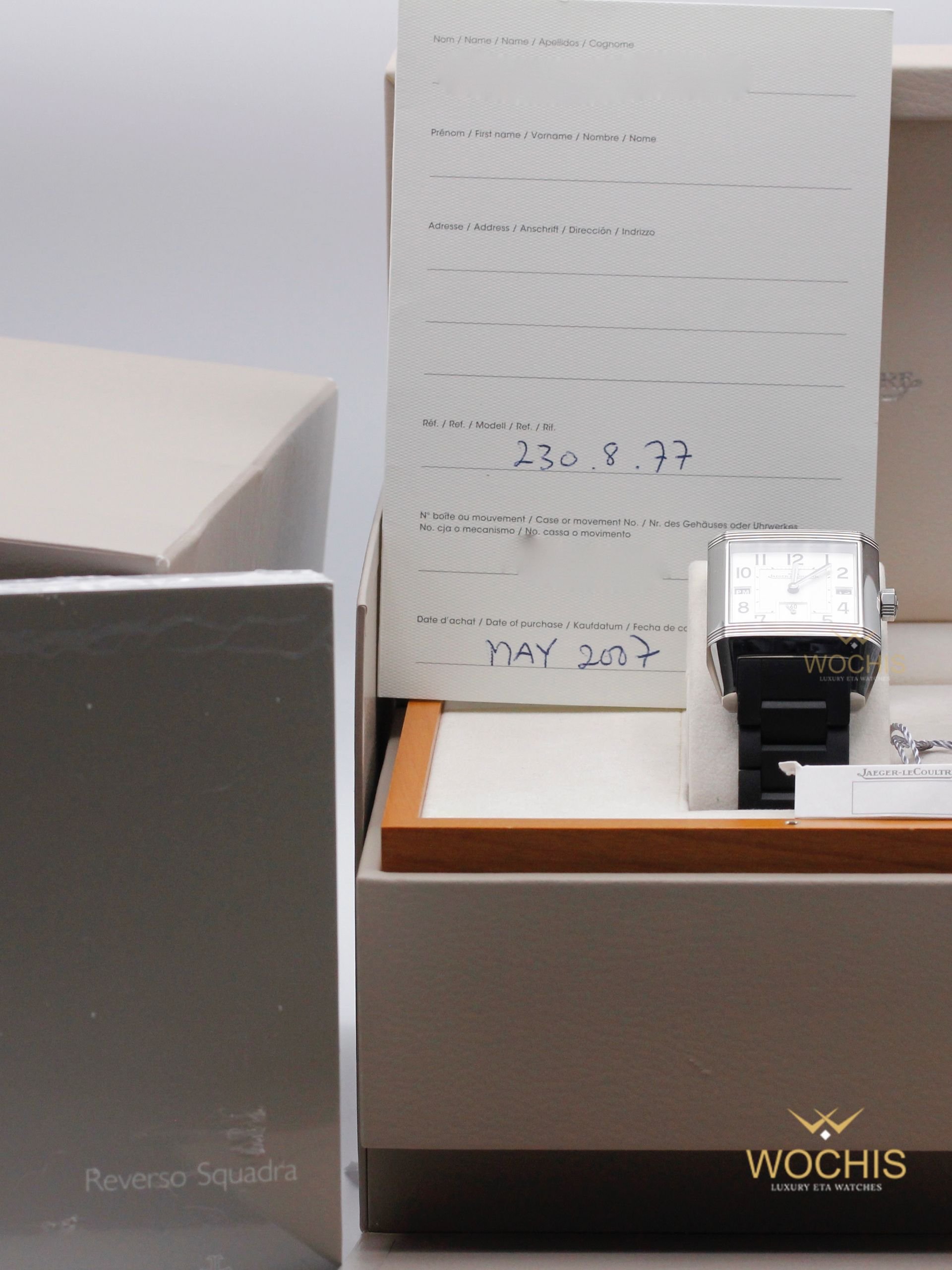 Jaeger Le Coultre Reverso Squadra Home Time 230.8.77-6017 (Stainless Steel - 41 - White)