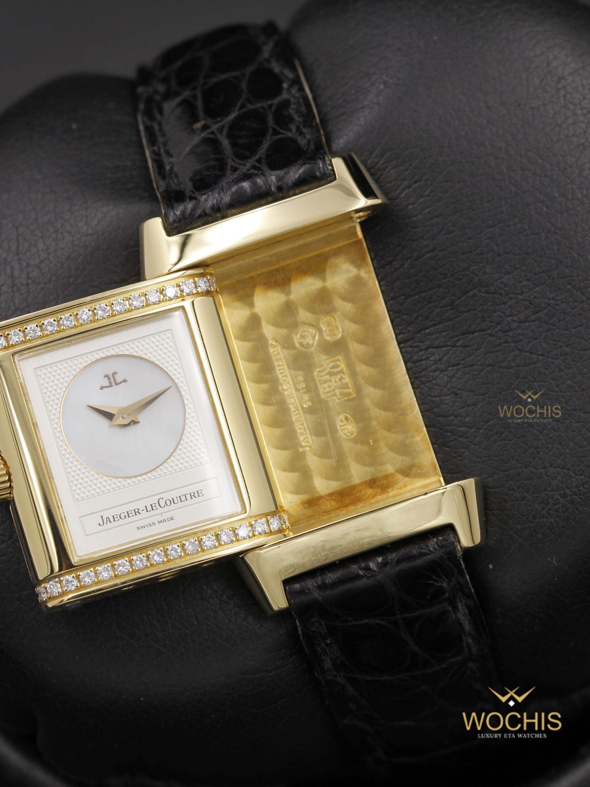 Jaeger Lecoultre Reverso Duetto Q2661410-2749 (Yellow Gold - 30 - White Mother of Pearl - Silver)