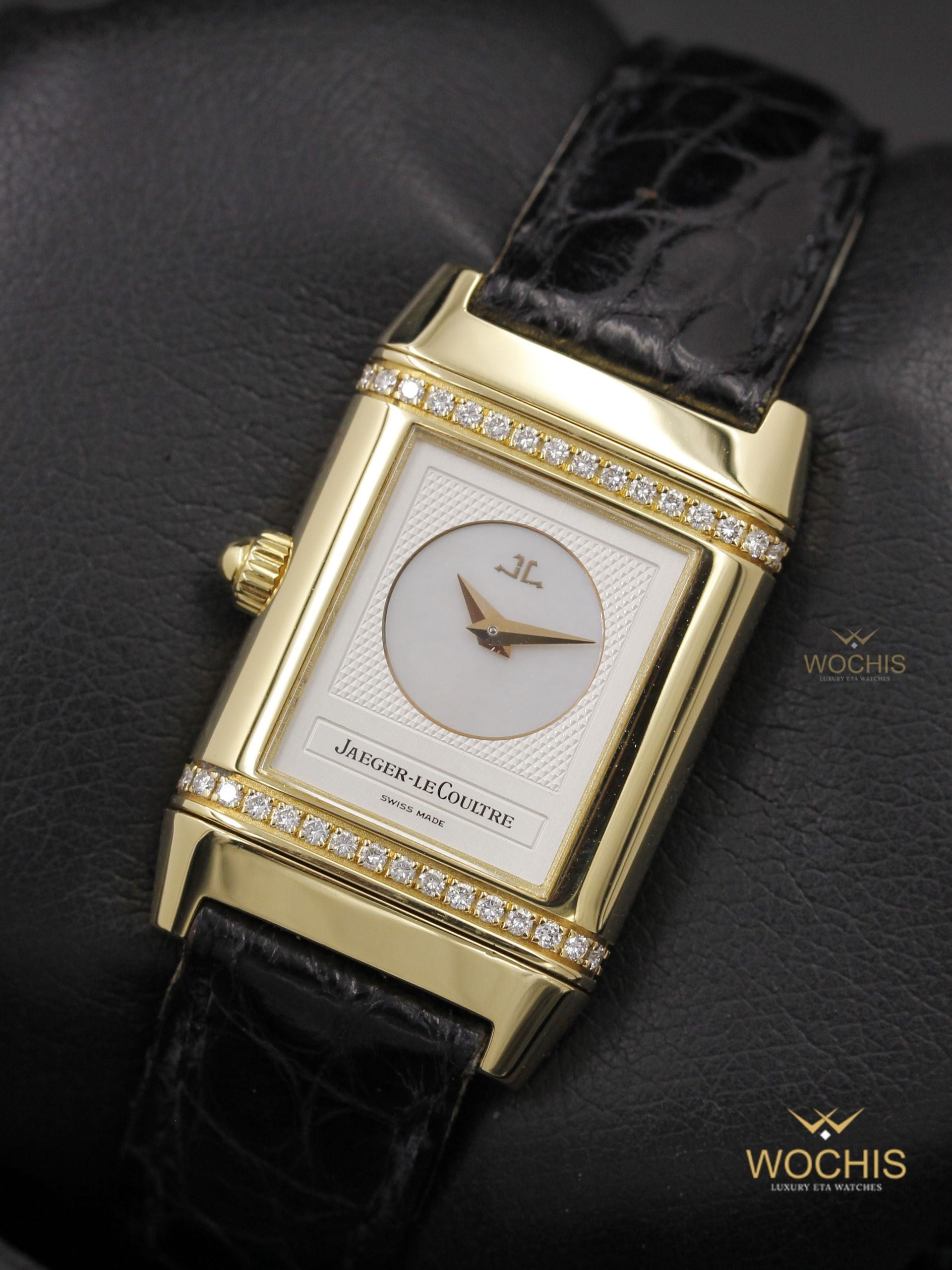 Jaeger Lecoultre Reverso Duetto Q2661410-2749 (Yellow Gold - 30 - White Mother of Pearl - Silver)
