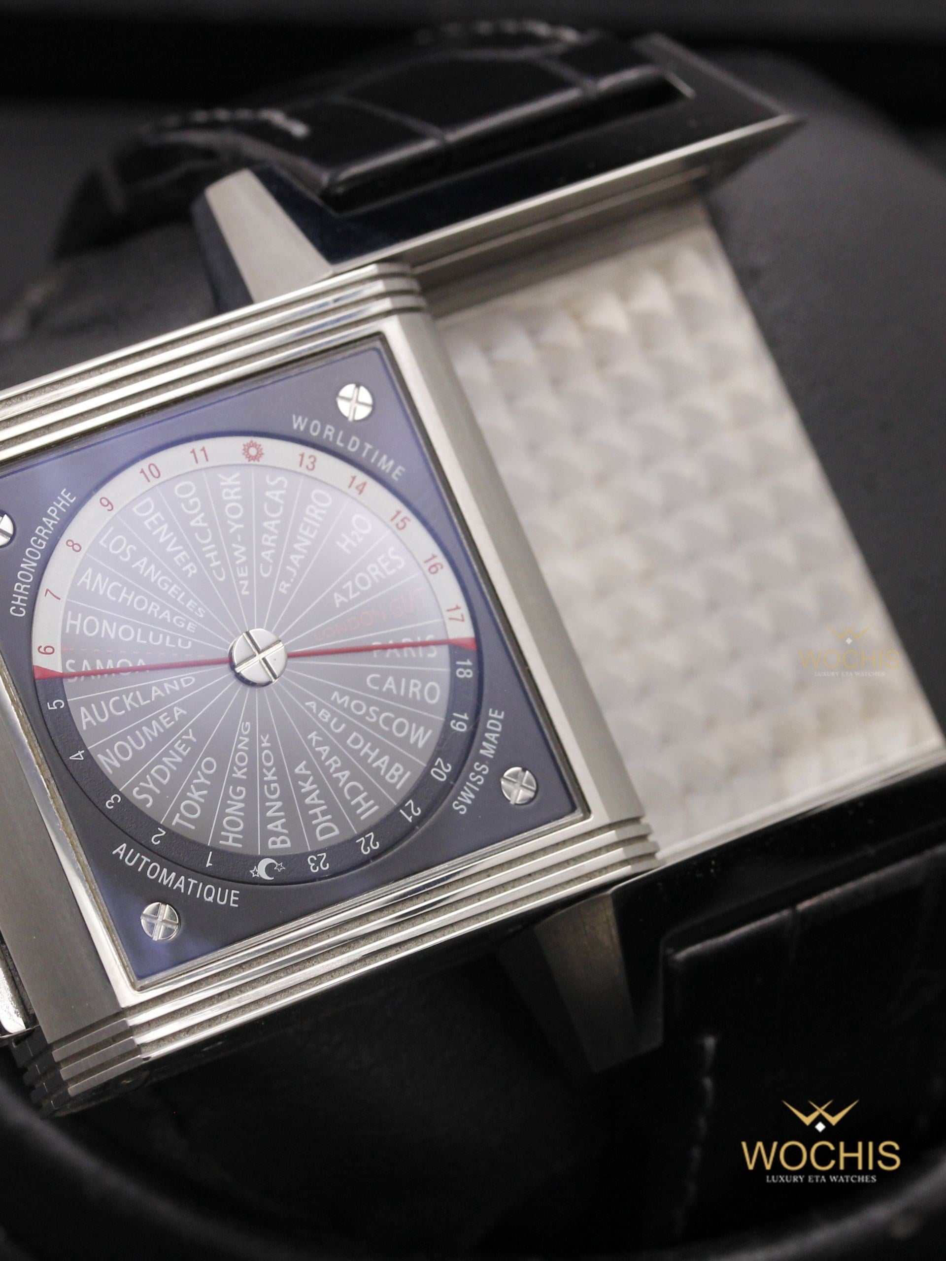 Jaeger Lecoultre Reverso Squadra World Time Chronograph Q702t470-3441 (Titanium - 42 - Black)