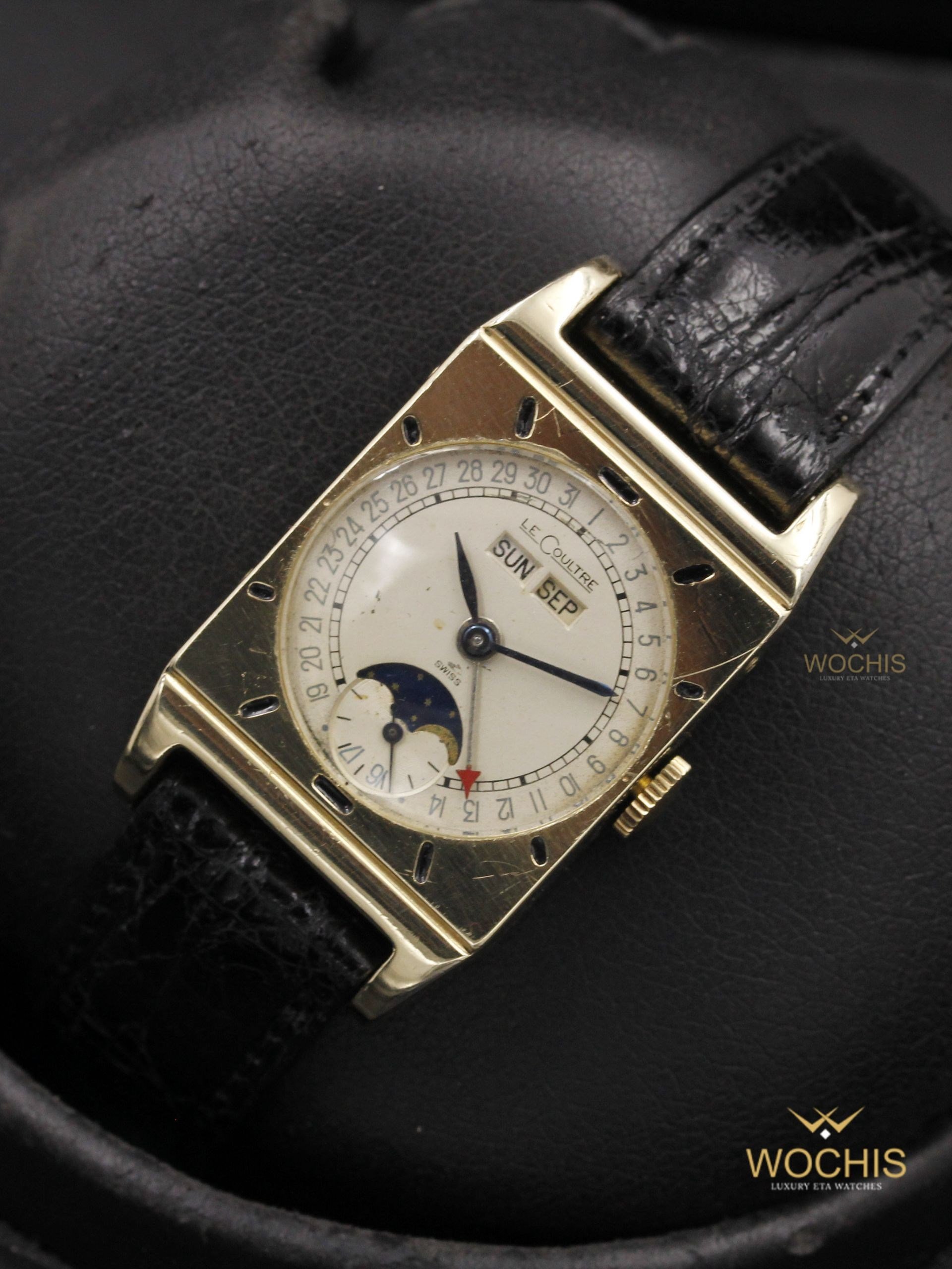 Jaeger LeCoultre Triple Calendar Moonphase-6872 (10kt Gold Plated - 40 - Silver)