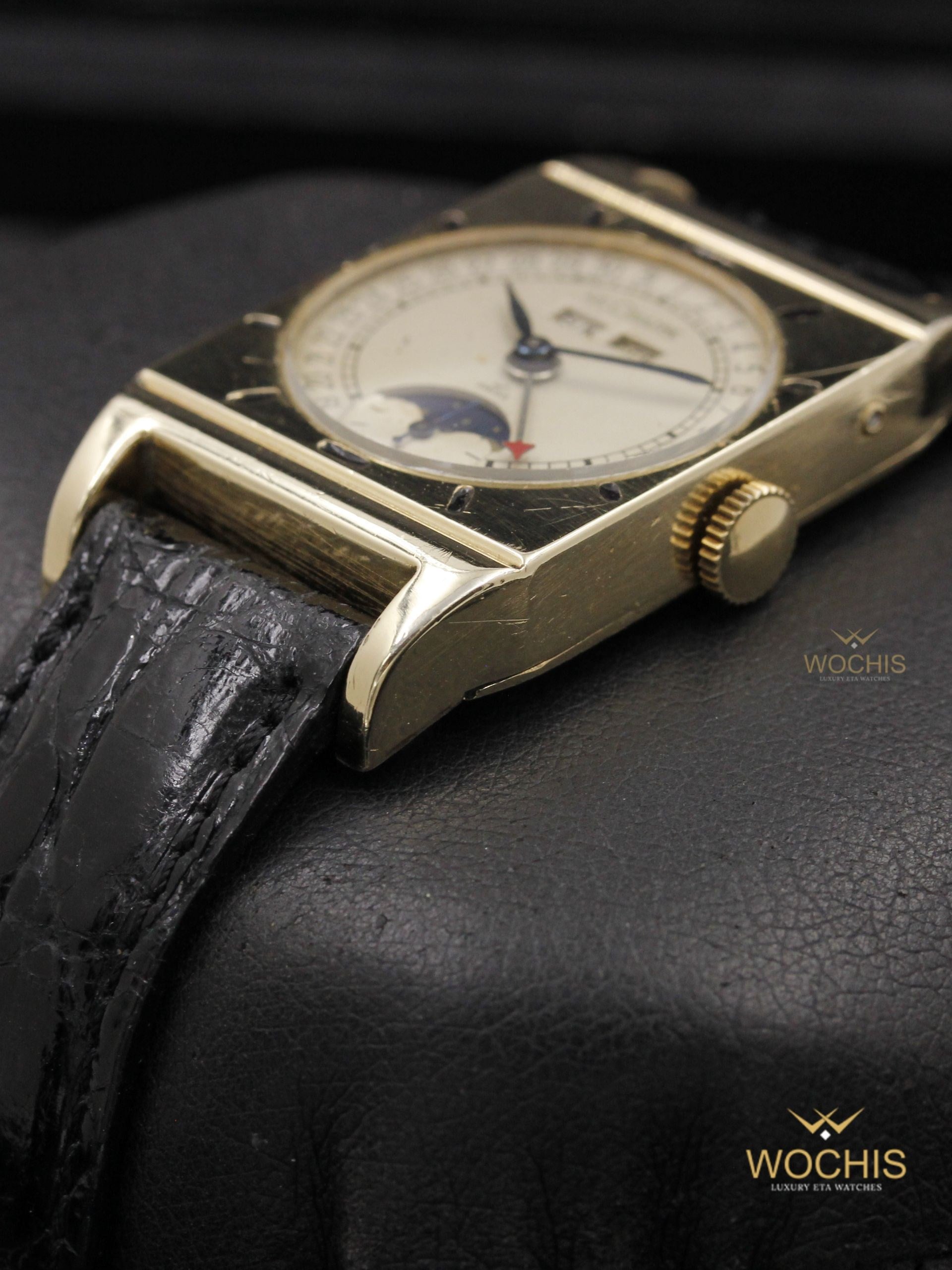 Jaeger LeCoultre Triple Calendar Moonphase-6872 (10kt Gold Plated - 40 - Silver)