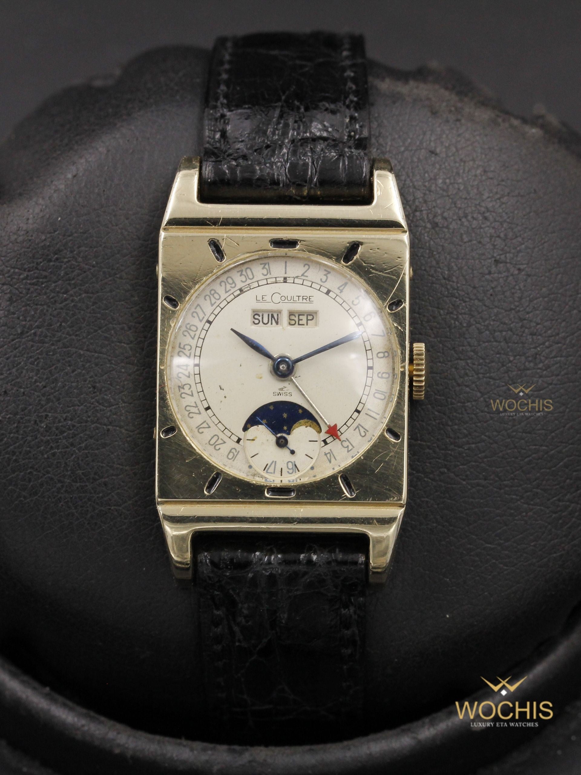 Jaeger LeCoultre Triple Calendar Moonphase-6872 (10kt Gold Plated - 40 - Silver)