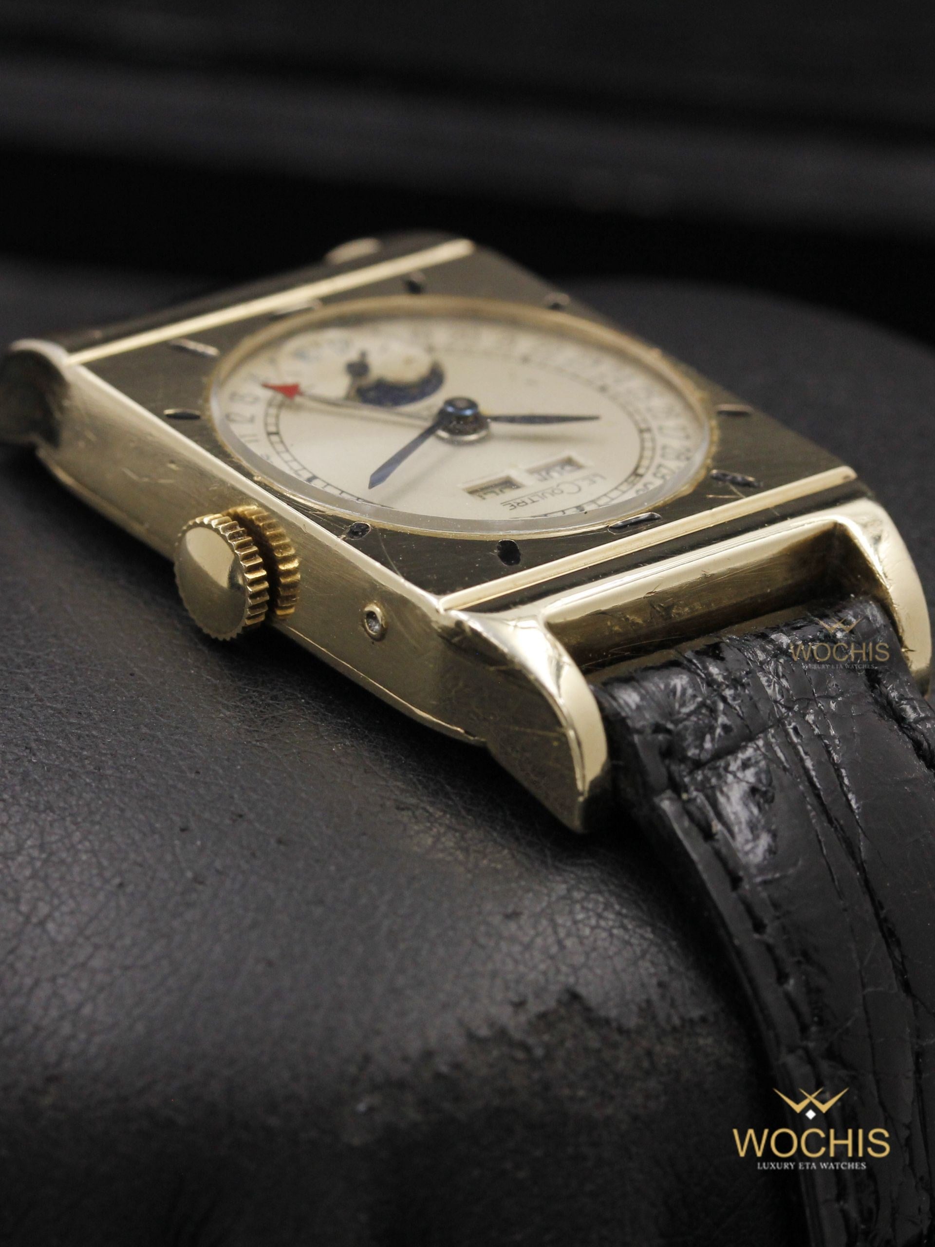 Jaeger LeCoultre Triple Calendar Moonphase-6872 (10kt Gold Plated - 40 - Silver)