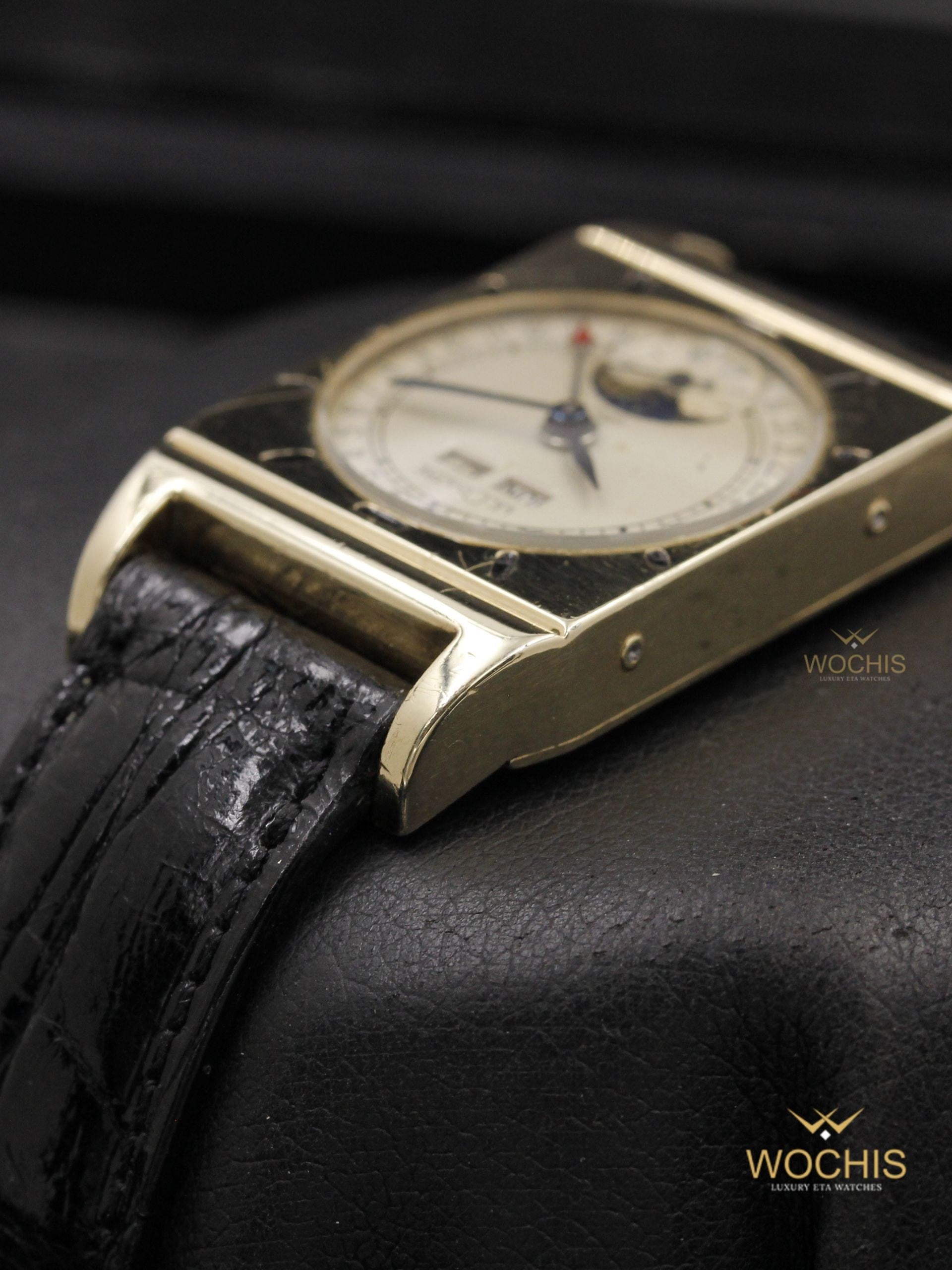 Jaeger LeCoultre Triple Calendar Moonphase-6872 (10kt Gold Plated - 40 - Silver)
