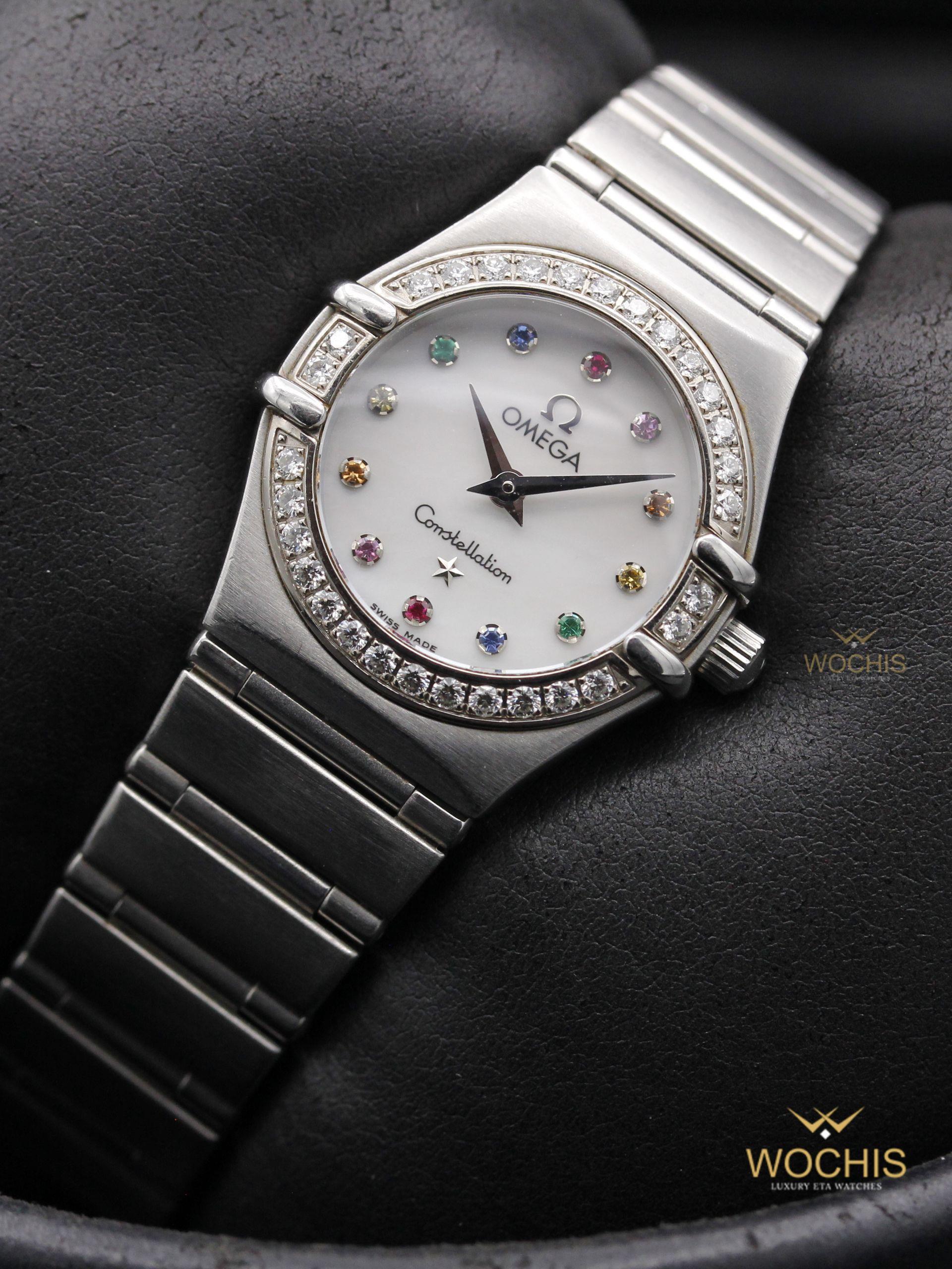 Omega Constellation Ladies Iris 95 Multistone 1460.79.00-9151 (Stainless Steel - 22 - White Mother of Pearl)