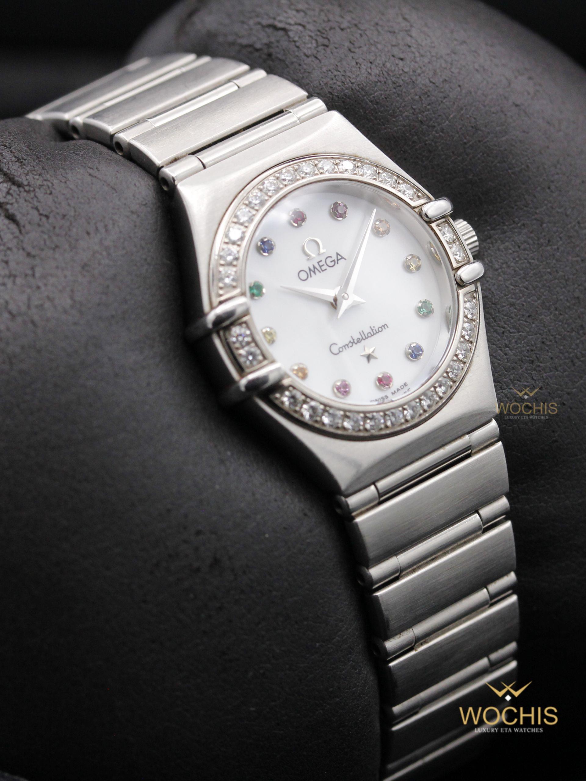 Omega Constellation Ladies Iris 95 Multistone 1460.79.00-9151 (Stainless Steel - 22 - White Mother of Pearl)