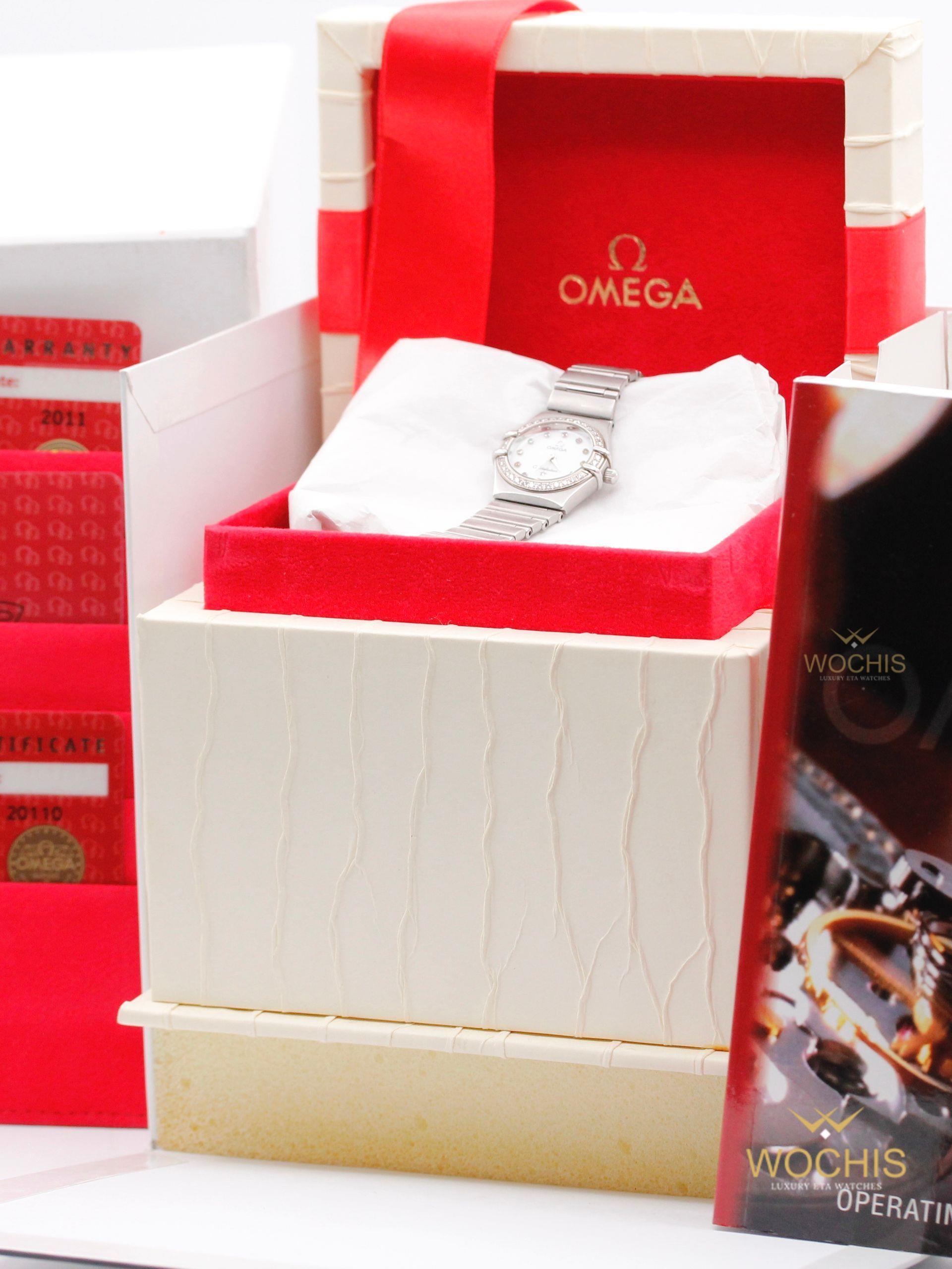 Omega Constellation Ladies Iris 95 Multistone 1460.79.00-9151 (Stainless Steel - 22 - White Mother of Pearl)