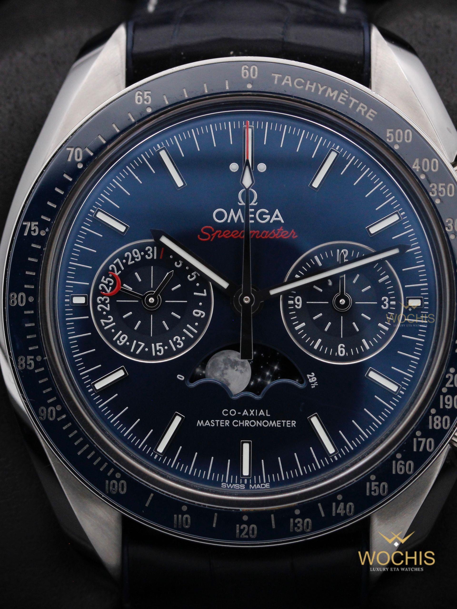 Omega Speedmaster Moonphase 304.33.44.52.03.001-8733 (Stainless Steel - 44 - Blue)