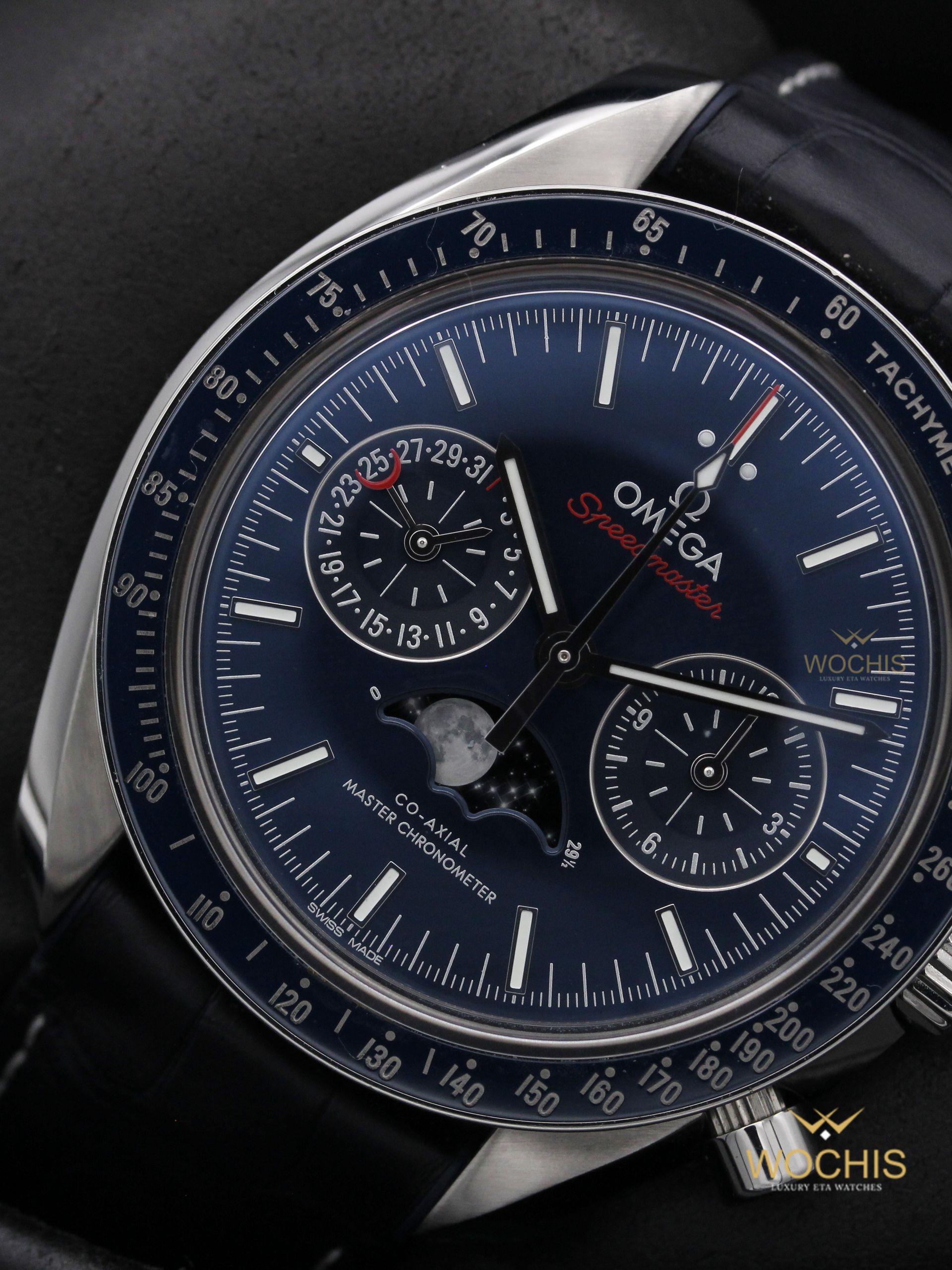 Omega Speedmaster Moonphase 304.33.44.52.03.001-8733 (Stainless Steel - 44 - Blue)