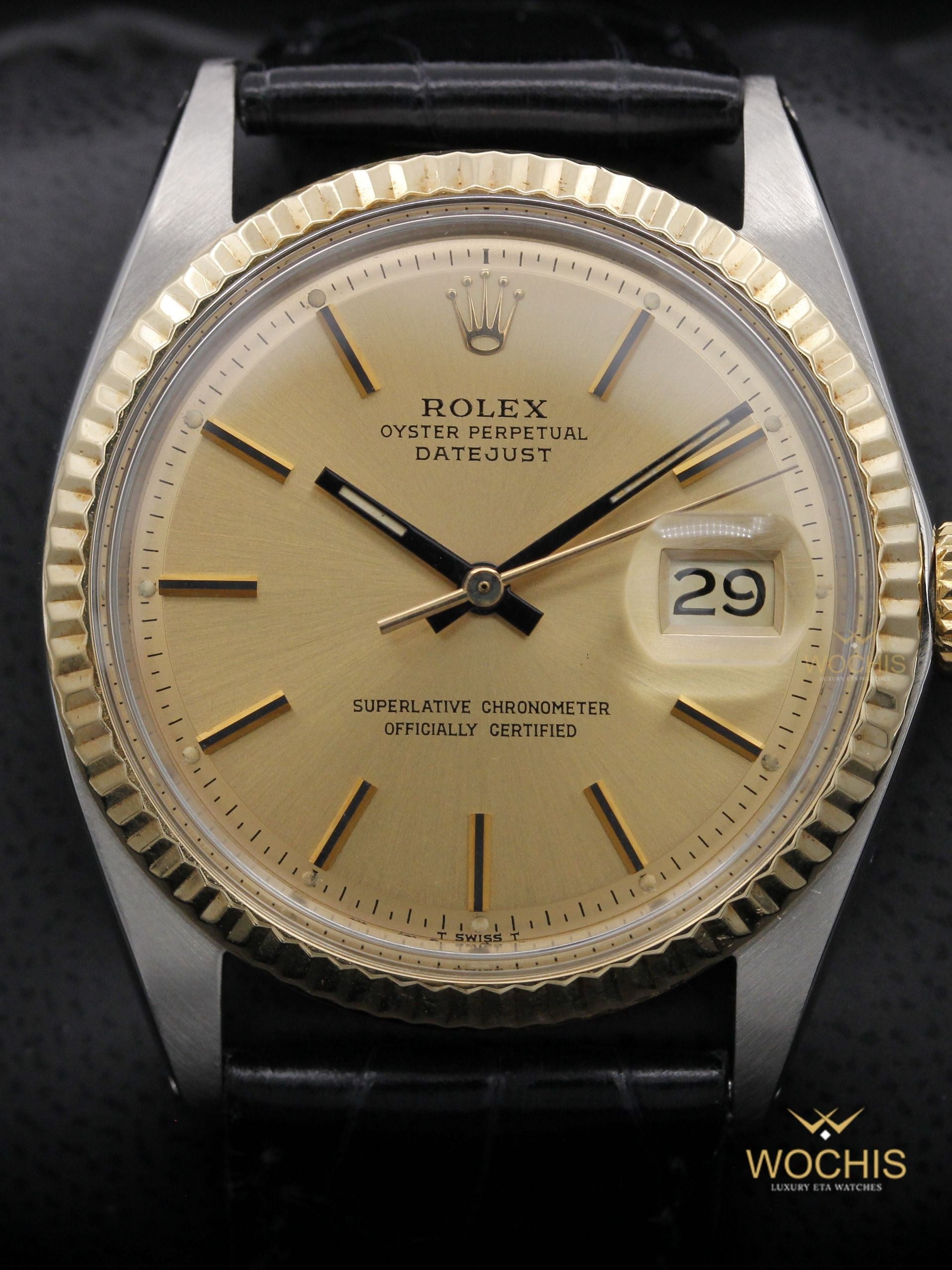 Rolex Datejust 1601-8884 (Stainless Steel - Yellow Gold - 36 - Pie Pan Champagne Index)