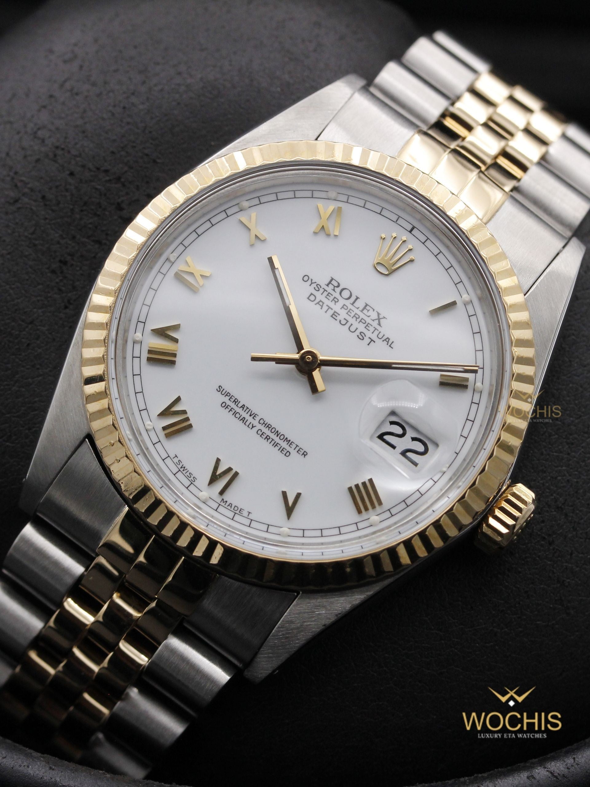 Rolex Datejust 16013-9250 (Stainless Steel - Yellow Gold - 36 - White Roman)