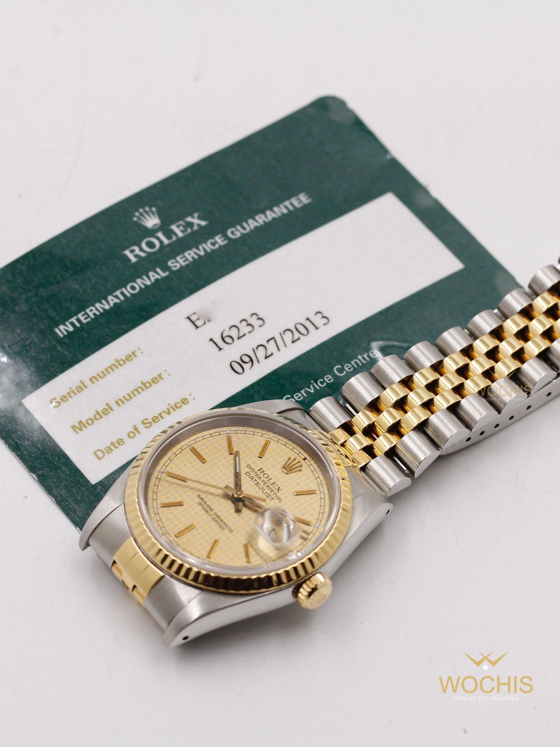 Rolex Datejust 16233-2995 (Stainless Steel - Yellow Gold - 36 - Champagne Index)
