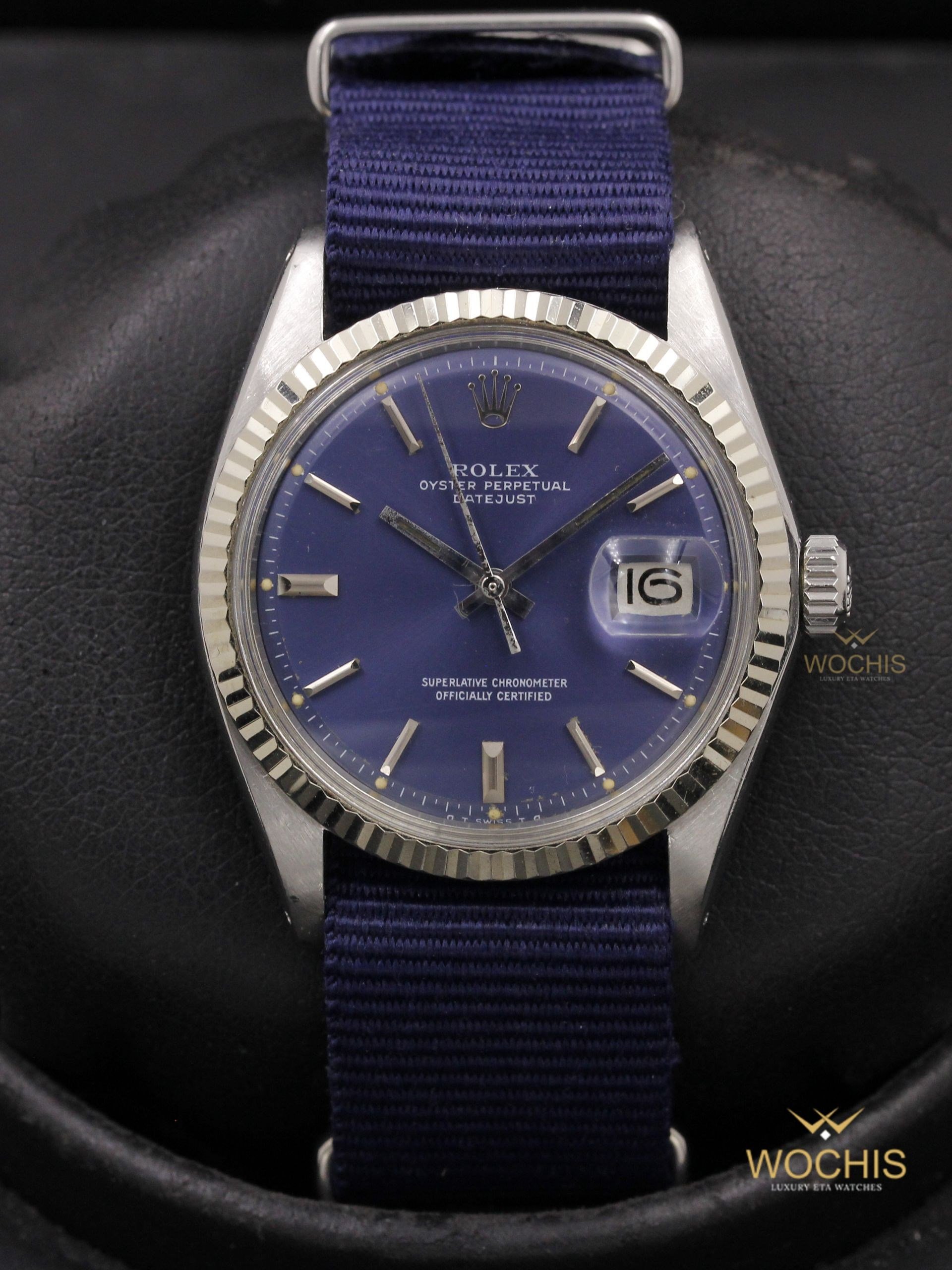 Rolex Datejust -Sigma Dial- 1601-4489 (Stainless Steel - 36 - Blue Sigma)