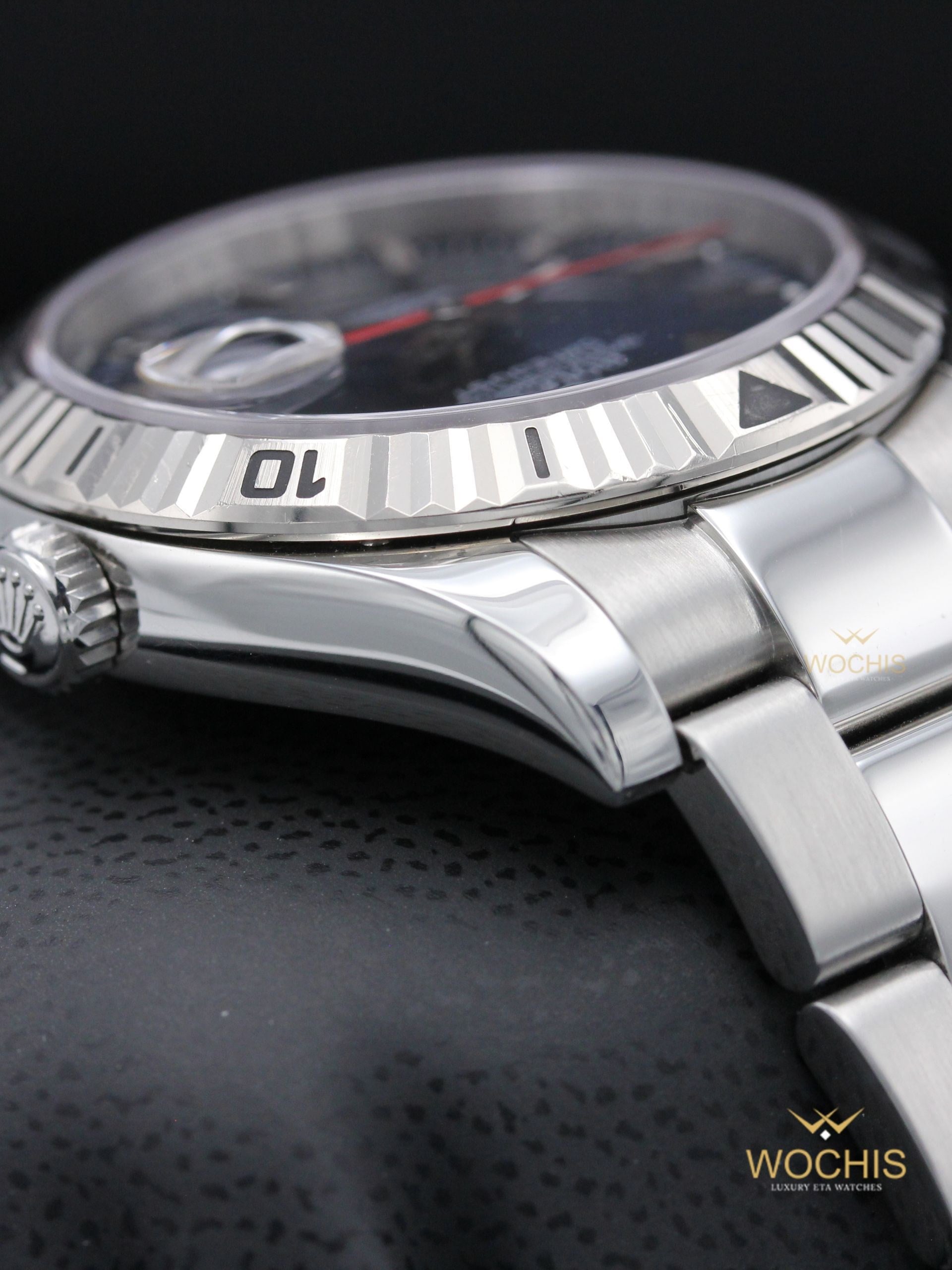 Rolex Turn O Graph 116264-7728 (Stainless Steel - White Gold Fluted Bezel - 36 - Blue)