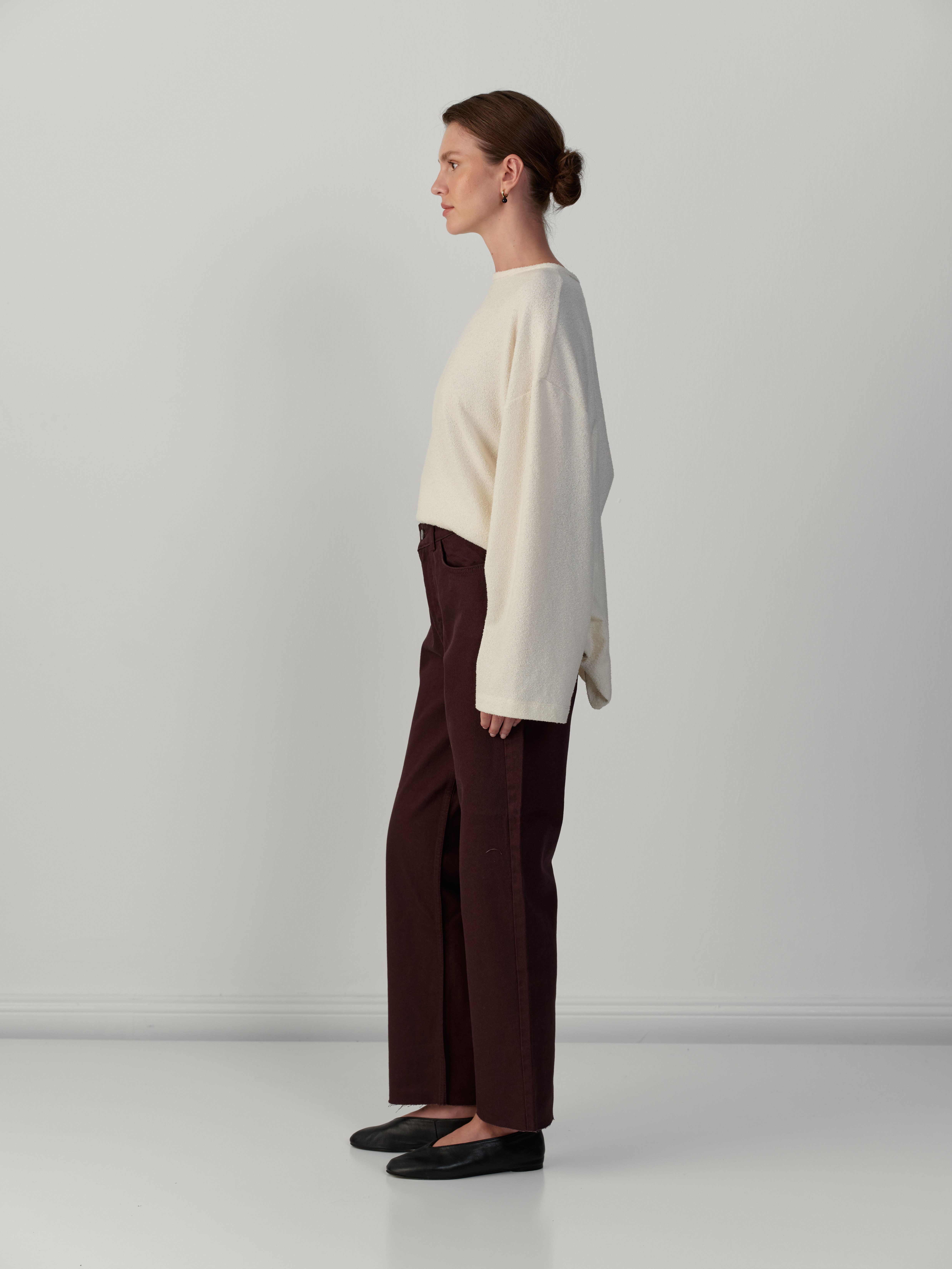 CROP JEAN PANTOLON KAHVE