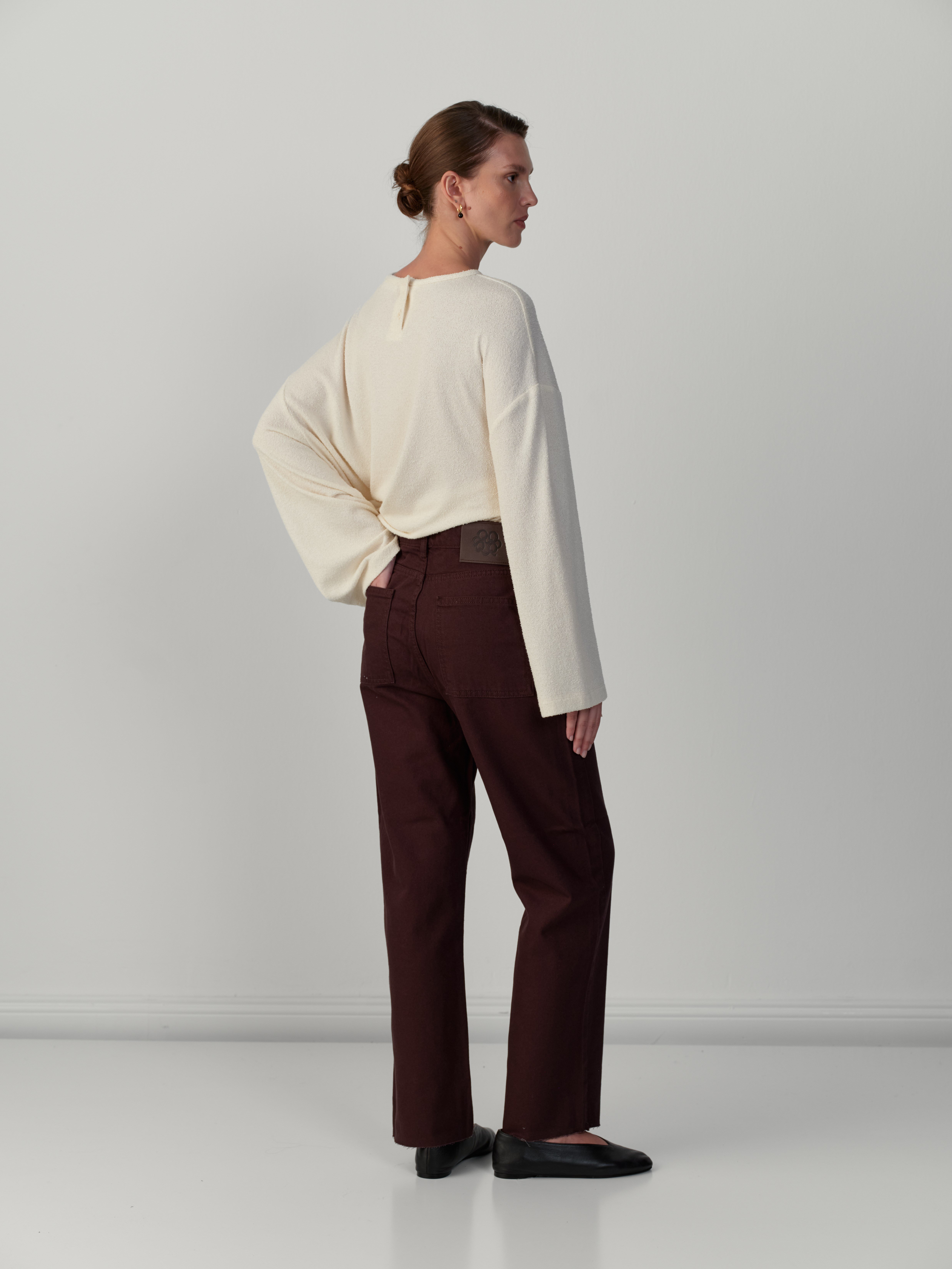 CROP JEAN PANTOLON KAHVE