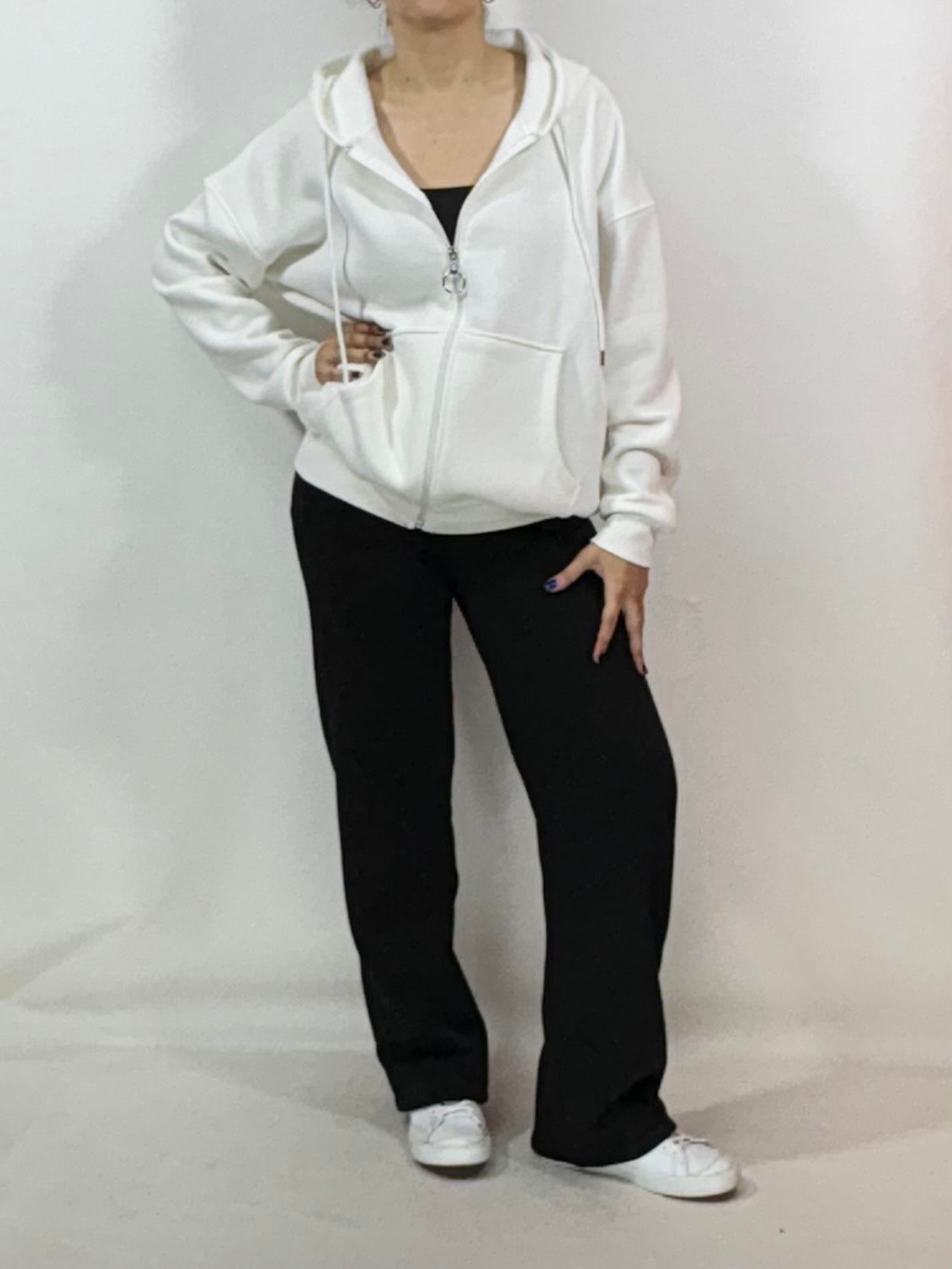 CEPLİ FERMUARLI HIRKA BEYAZ