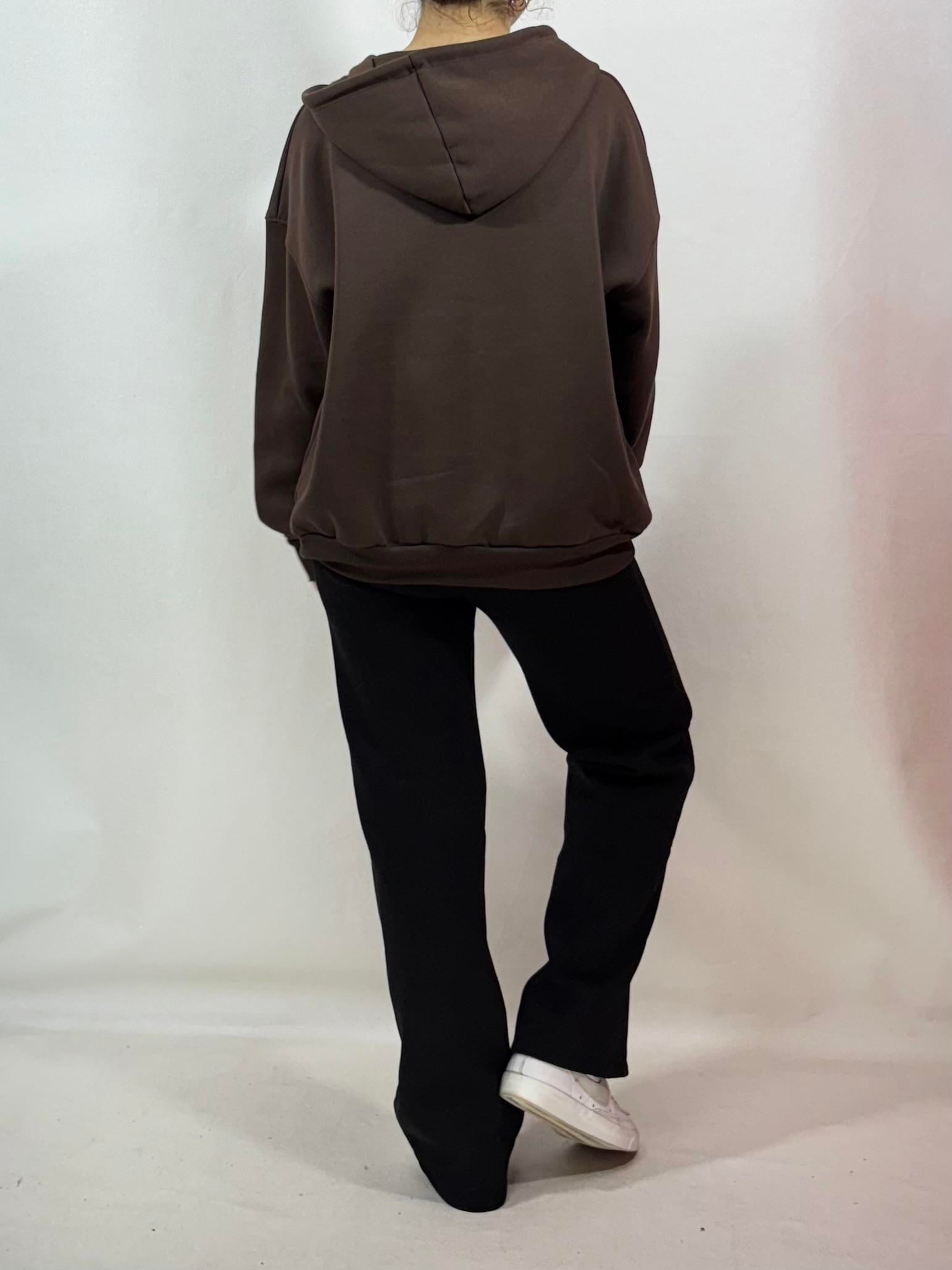 CEPLİ FERMUARLI HIRKA KAHVERENGİ