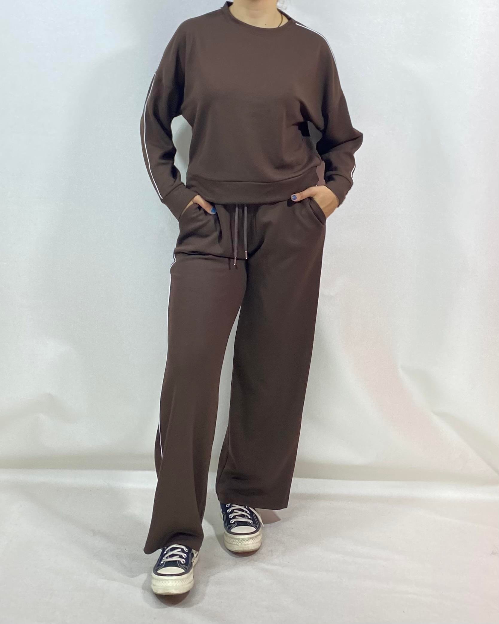 CUPRA BİYELİ SWEATSHIRT KAHVERENGİ