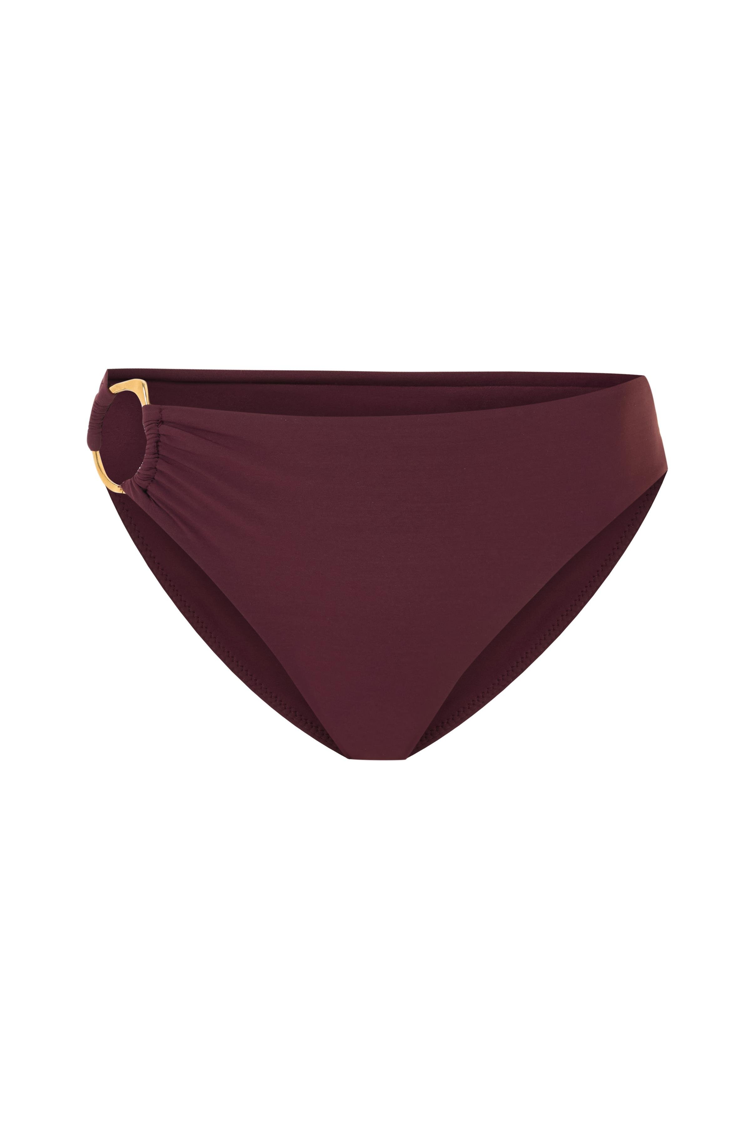 ELİNA NORMAL BEL REGULAR KALIP GOLD AKSESUAR DETAYLI BORDO BİKİNİ ALT