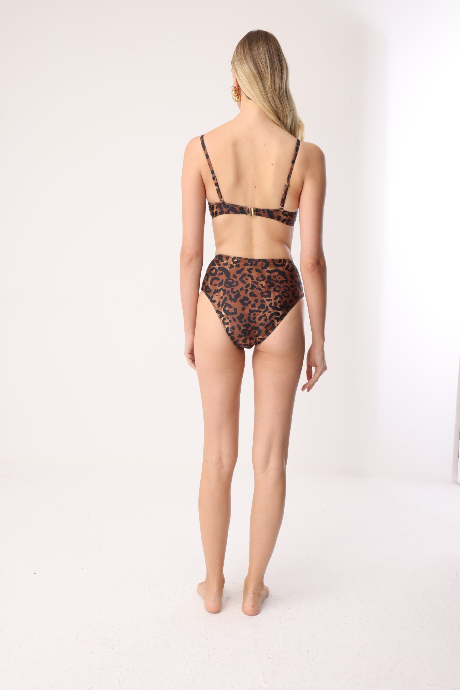 Leopar Desenli Balenli Askılı Kadın Bikini Üstü - Savanna