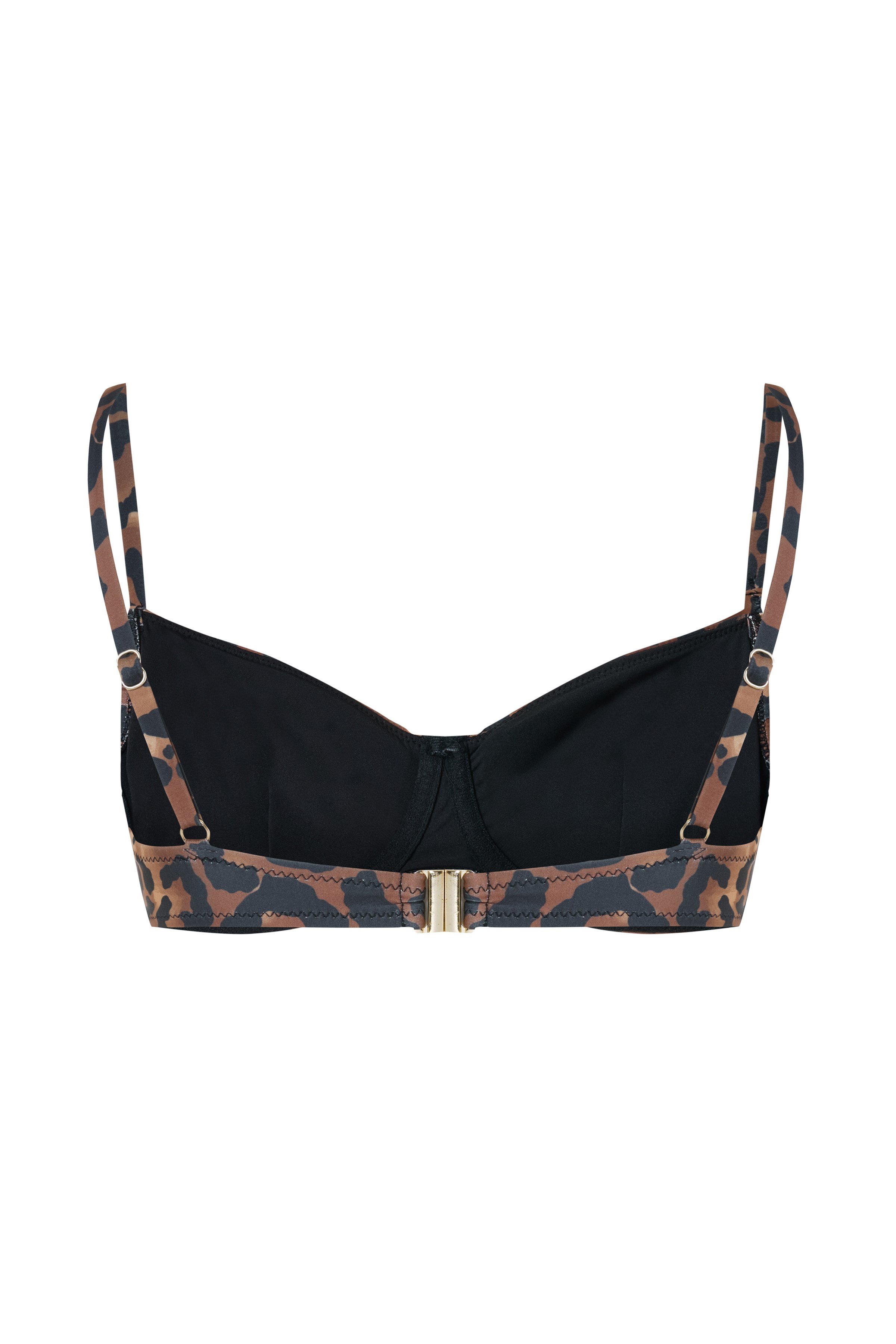 Leopar Desenli Balenli Yüksek Bel Kahverengi Kadın Bikini Takımı – Savanna